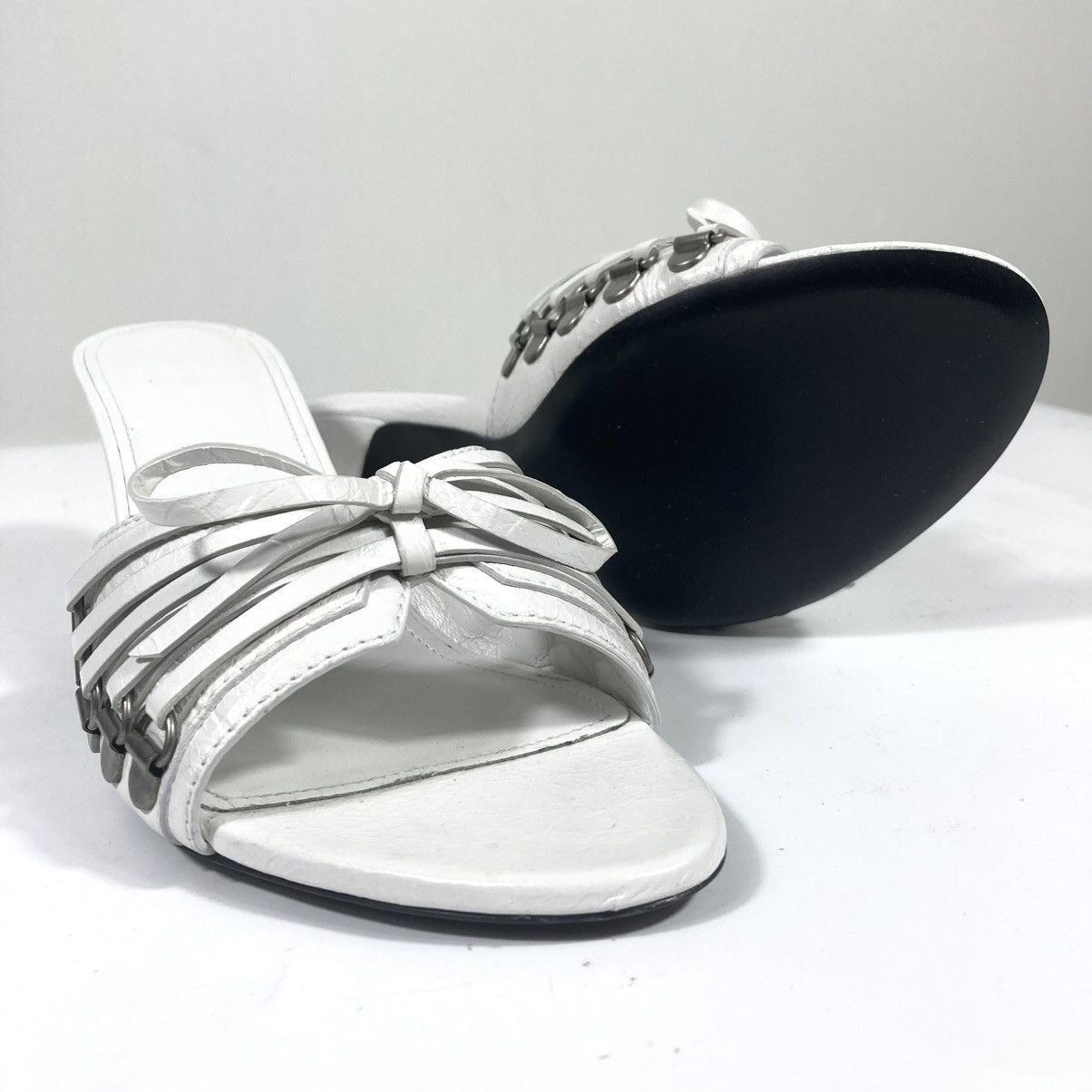 Balenciaga Balenciaga Cagole High Heel Slide Sandals Optic White 40 Size US 10 / IT 40 - 8 Thumbnail
