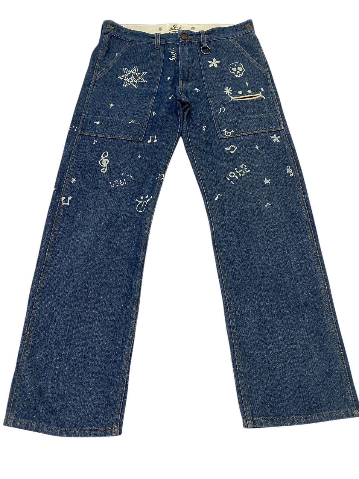 Japanese Brand Japanese Brand X Up Smile painted jeans Size US 34 / EU 50 - 8 Thumbnail