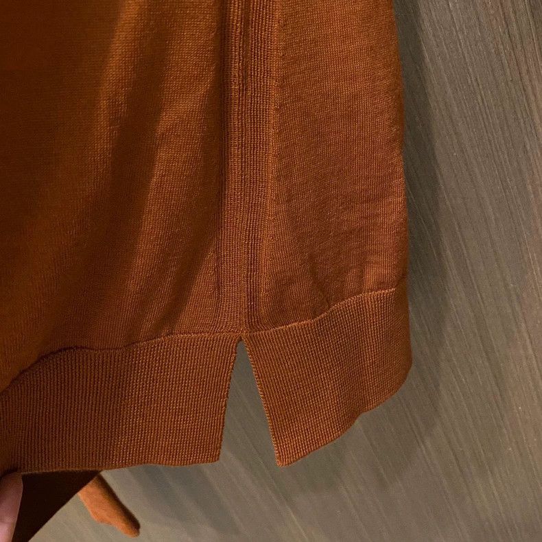 Loro Piana LORO PIANA Orange casual round neck knit Size US M / EU 48-50 / 2 - 5 Thumbnail