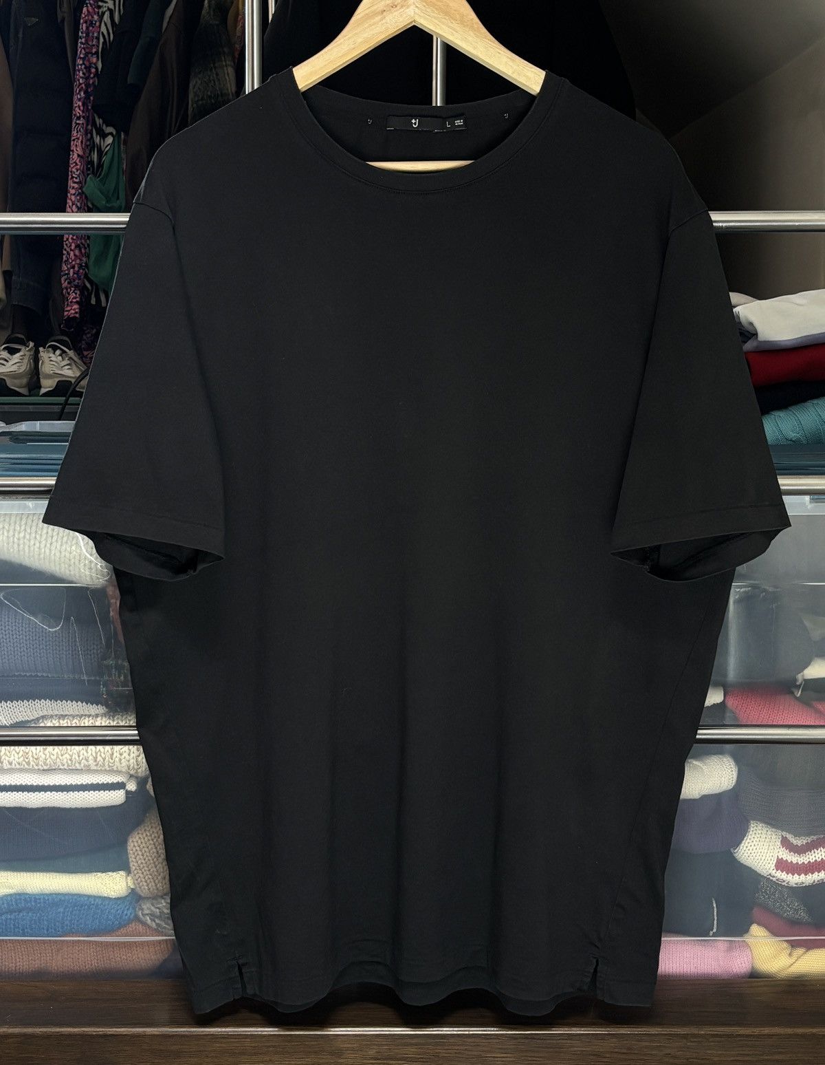 Jil Sander × Uniqlo +J Uniqlo x Jil Sander Plain Oversized Black T-Shirt Size US L / EU 52-54 / 3 - 1 Thumbnail