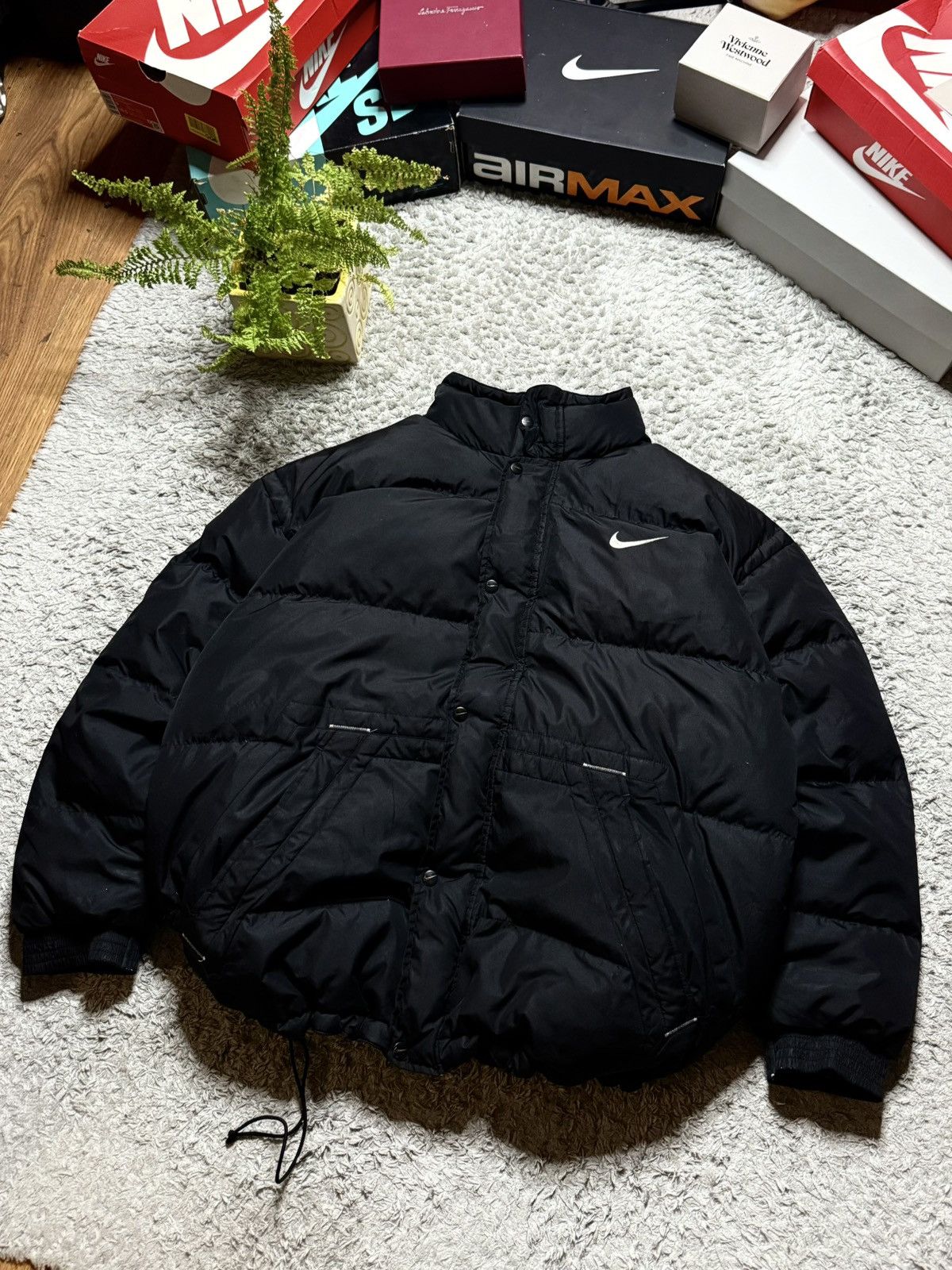 Nike 90s Nike Puffer Vintage Jacket Rare Big Logo Swoosh Size US L / EU 52-54 / 3 - 3 Thumbnail