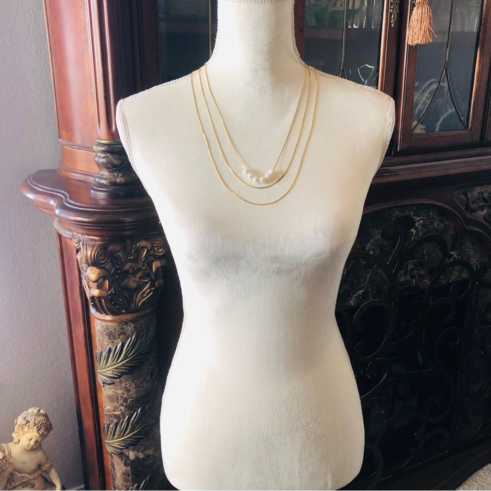 Vintage Vintage 80s triple strand gold chain necklace Size ONE SIZE - 4 Thumbnail
