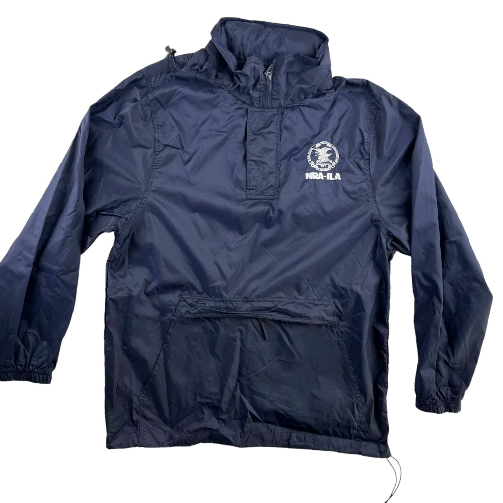 Vintage NRA Embroidered Nylon Windbreaker Jacket NAVY Blue 1/4 Zip Large Mens Jacket Size US L / EU 52-54 / 3 - 5 Thumbnail