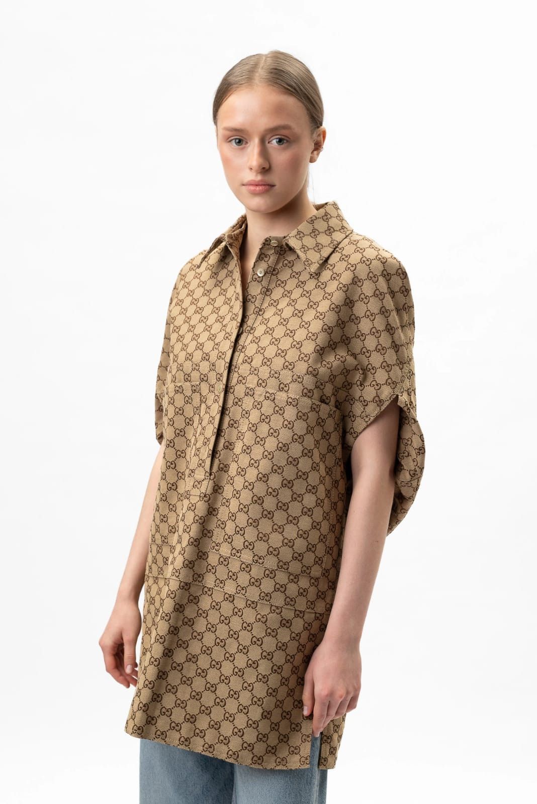 Gucci o1la5ras0526 GG Canvas Shirt in Beige Size XS / US 0-2 / IT 36-38 - 6 Thumbnail