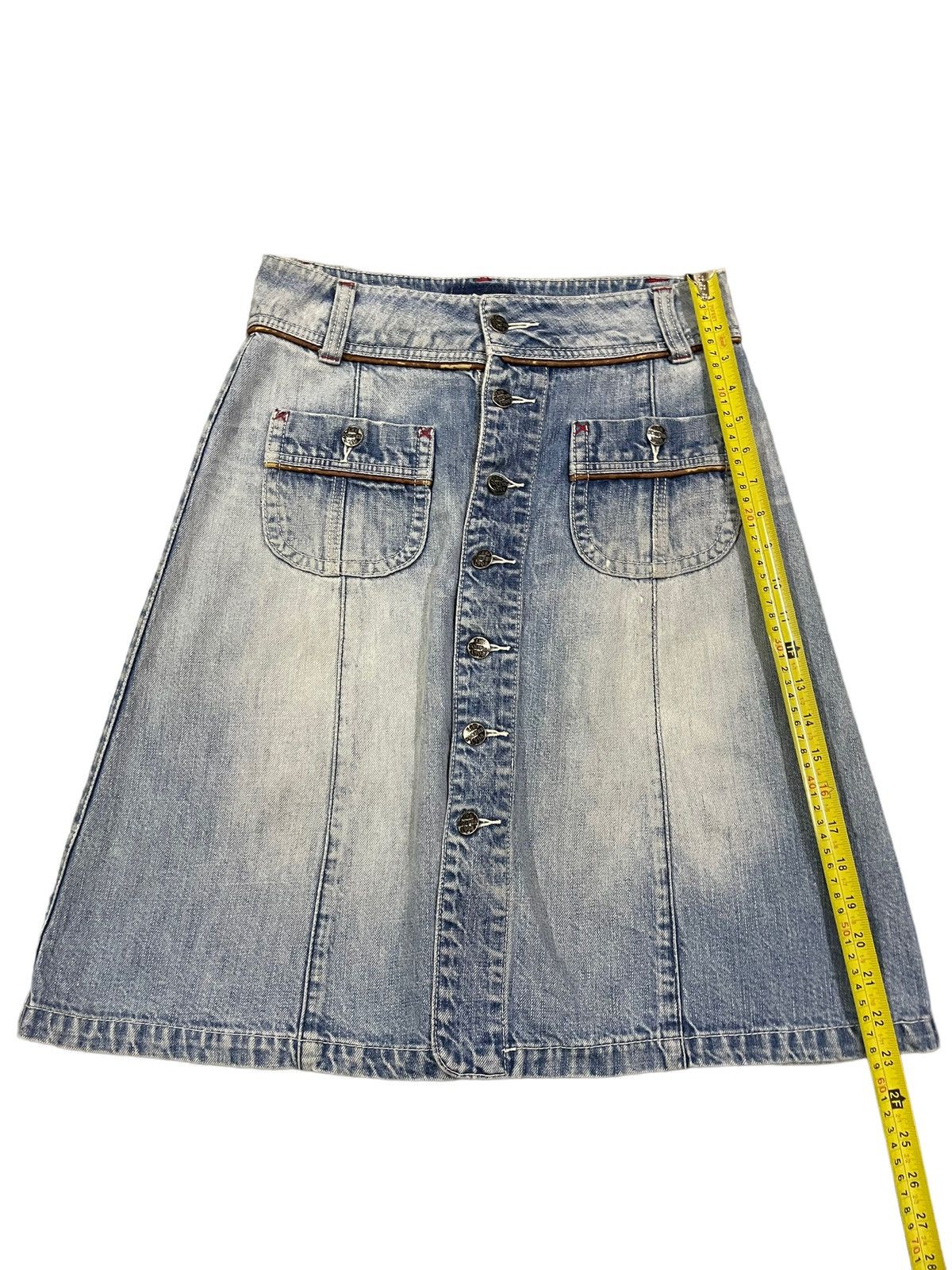 Vivienne Westwood Vintage Japanese Full Button Blue Wash Style Denim Skirt Size 28" / US 6 / IT 42 - 10 Thumbnail