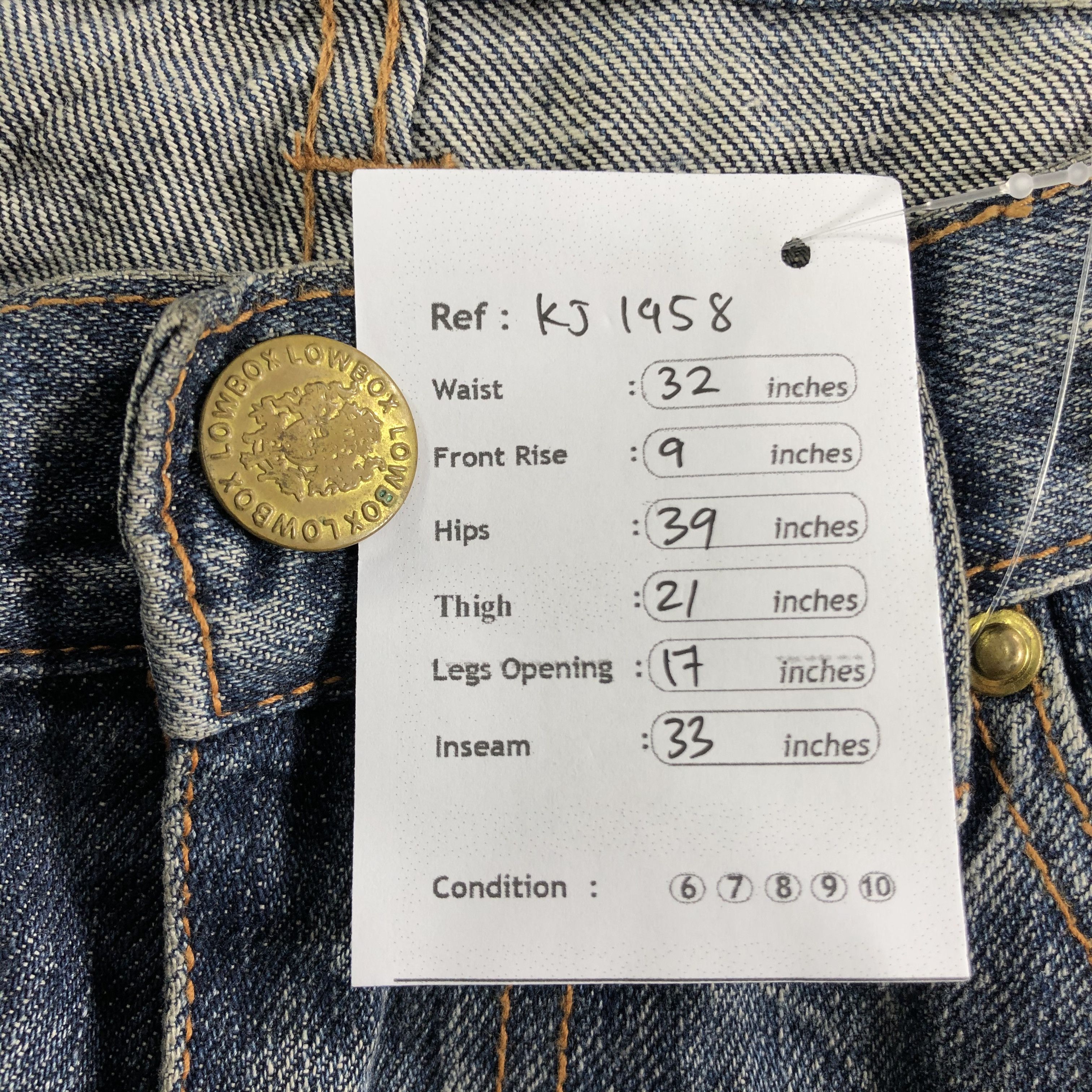 Japanese Brand Lowbox Flared Jeans Distressed Denim KJ1958 Size US 30 / EU 46 - 13 Thumbnail