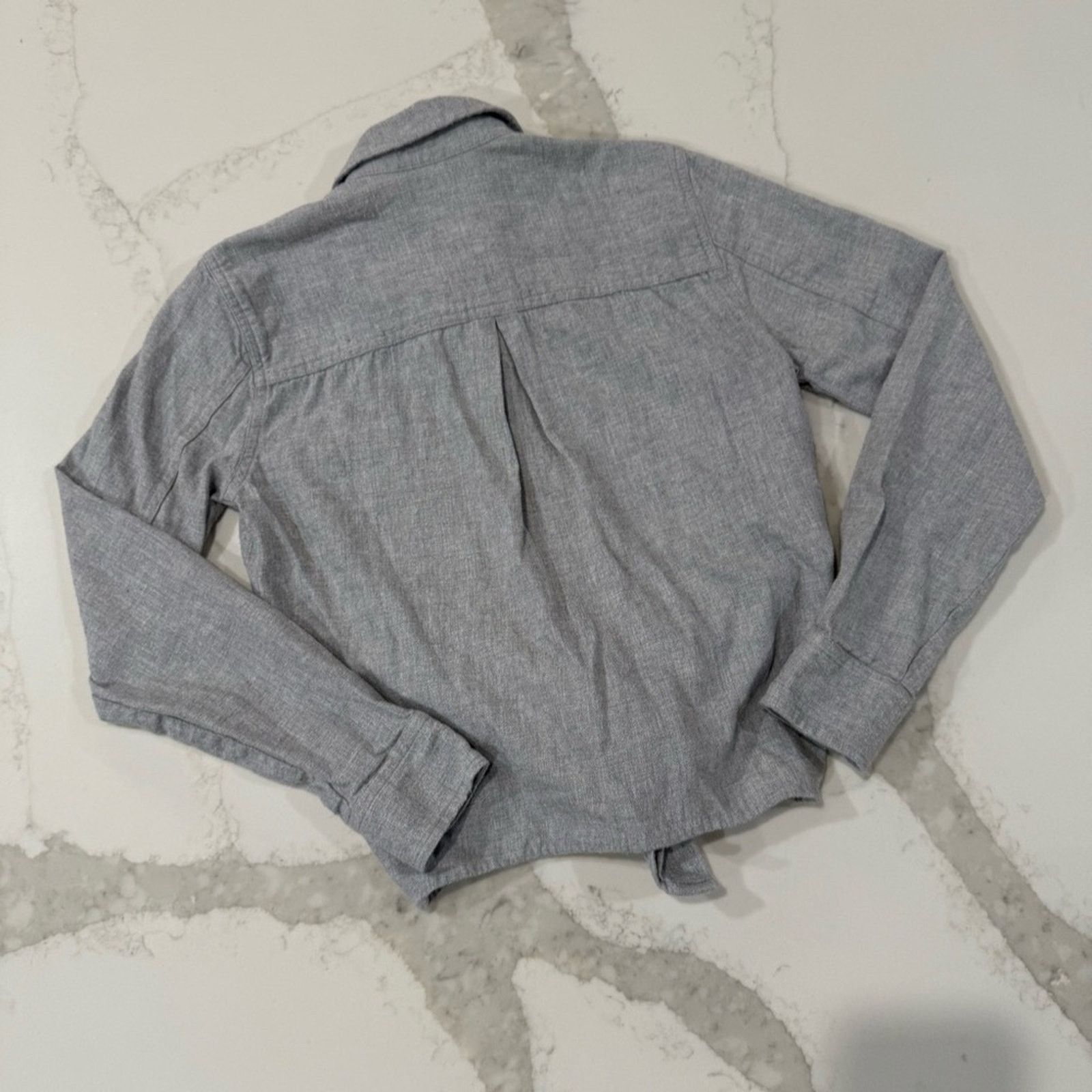 Madewell Madewell Cotton Flannel TieFront Button Down Shirt Womens XS Size XS / US 0-2 / IT 36-38 - 7 Thumbnail