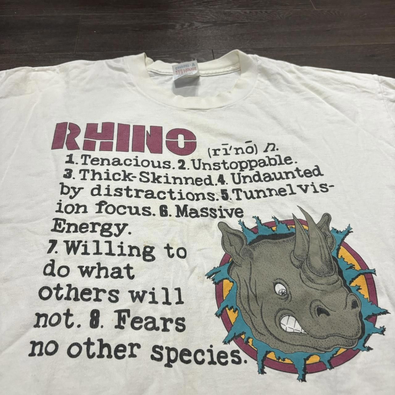 Hanes Vintage Rhino Definition T Shirt Size US XL / EU 56 / 4 - 1 Thumbnail