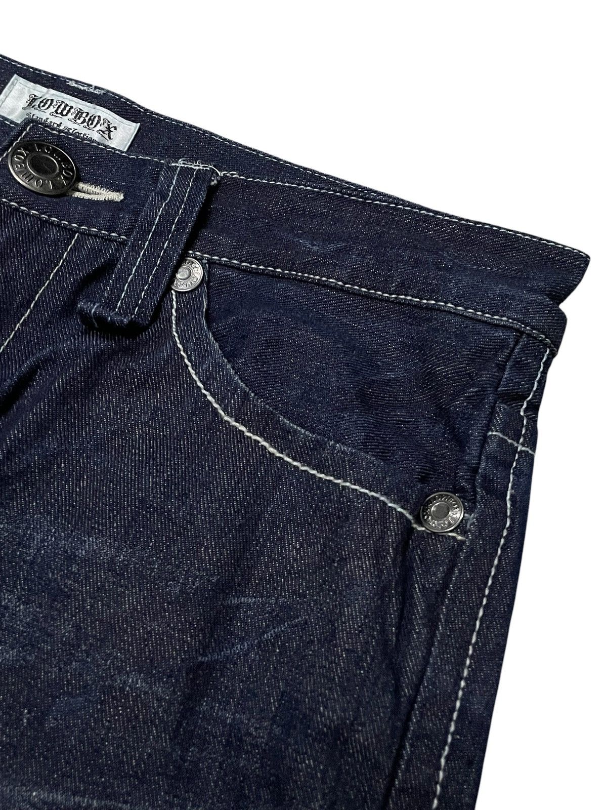 GOSTAR DE FUGA × LOWBOX Lowbox Japan Indigo Wash Contrast Stitched Straight Jeans Size US 31 - 11 Thumbnail