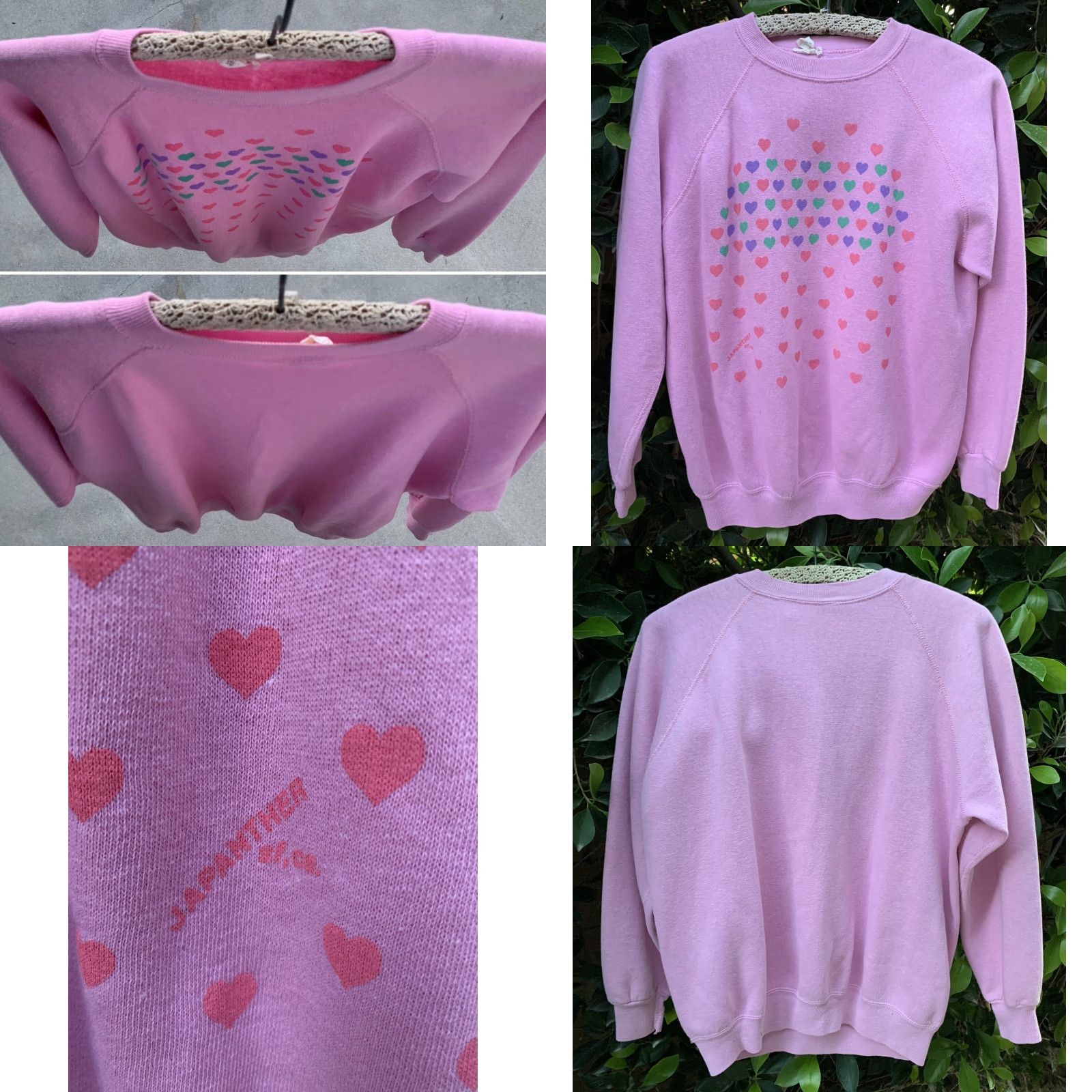 Vintage VINTAGE Heart Graphic Sweatshirt Raglan Sleeves JA Panther sf ca Size L Size L / US 10 / IT 46 - 8 Thumbnail