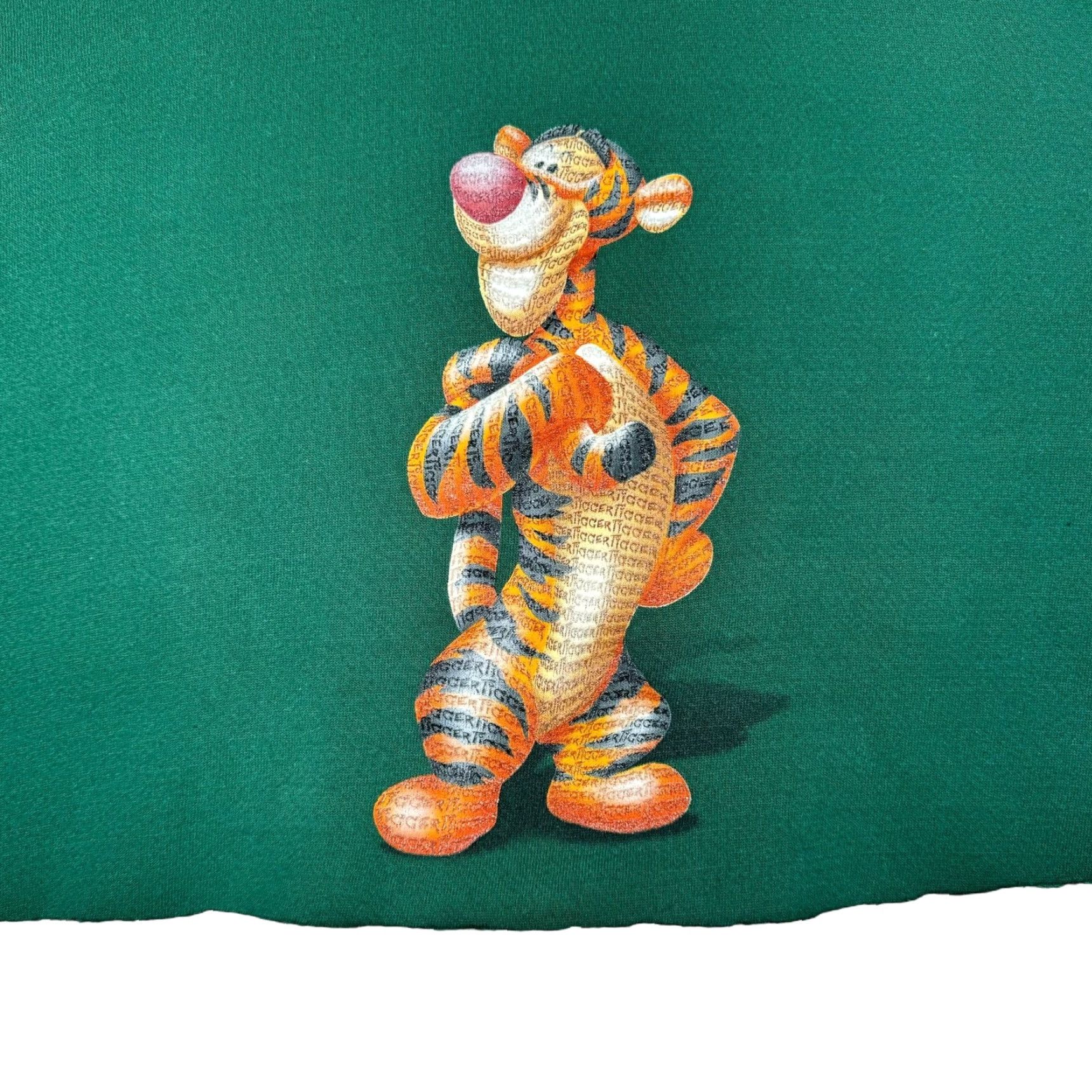 Disney VINTAGE Disney Tigger Cropped Sweatshirt 2XL Green Long Sleeve Crew Neck Size XXL / US 16-18 / IT 52-54 - 3 Thumbnail