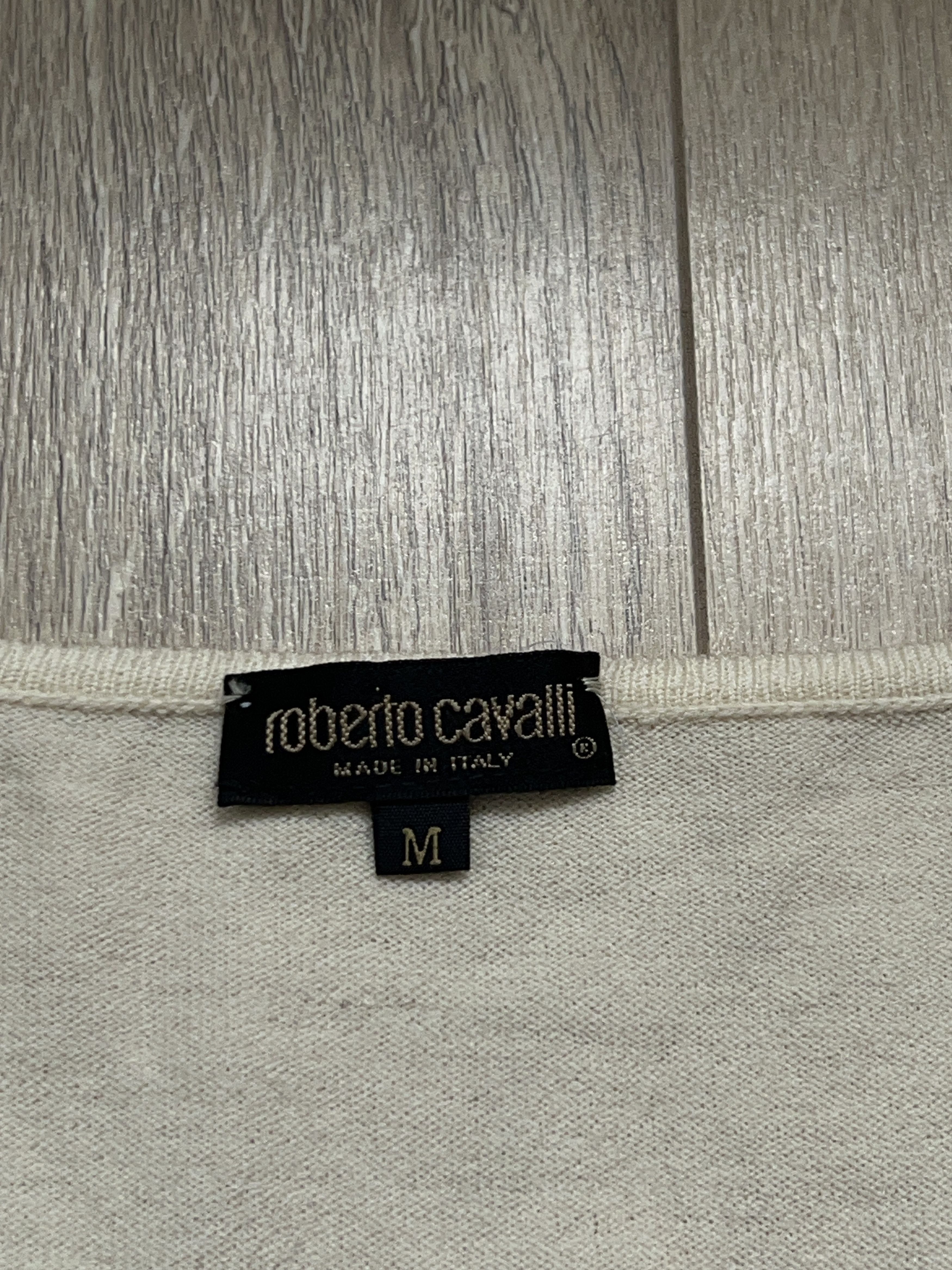 Roberto Cavalli × Vintage Cavalli All Over Animal Print Wool V Neck Jumper Sweater Size M / US 6-8 / IT 42-44 - 3 Thumbnail