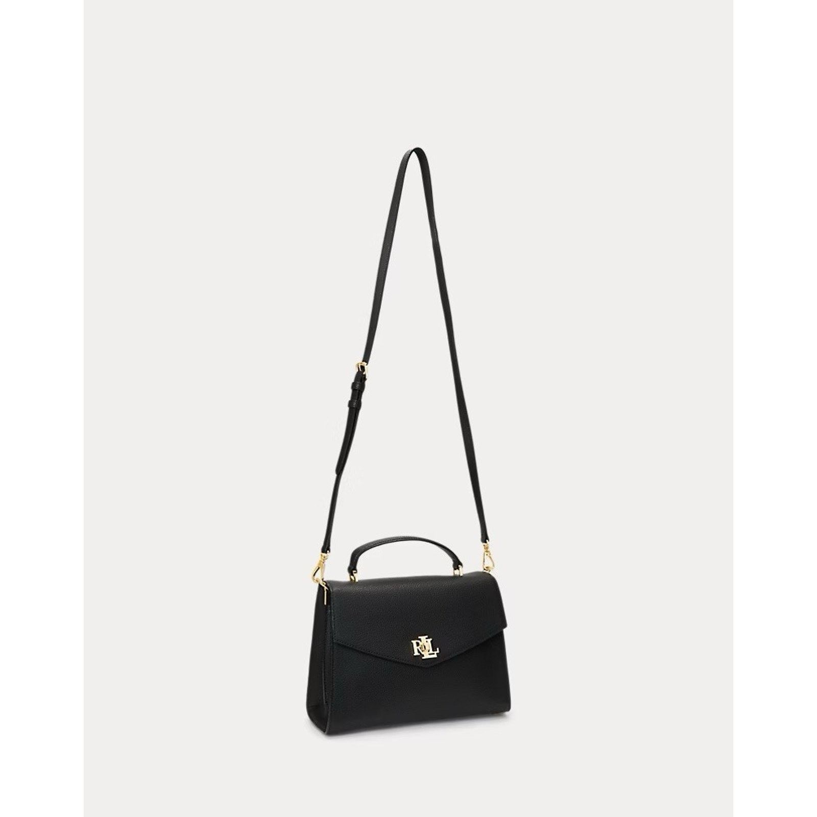 Lauren Ralph Lauren NWT Ralph Lauren Pebbled Leather Medium Farrah Satchel Black Size ONE SIZE - 8 Thumbnail