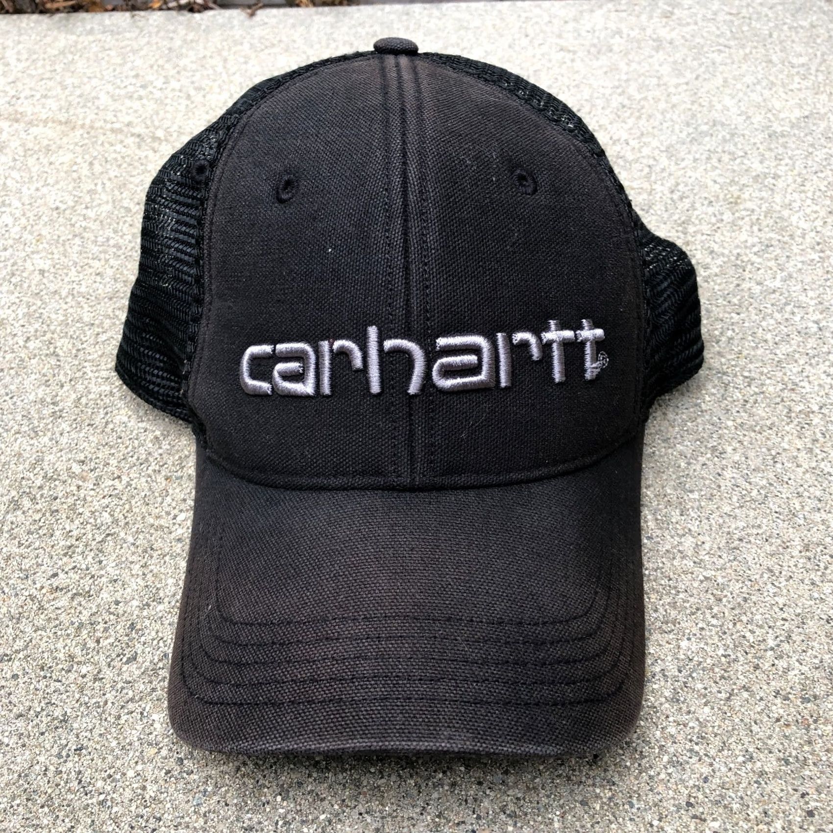 Carhartt VINTAGE Carhartt Trucker Hat Mens One Size Embroidered Cap Black Adjustable Size ONE SIZE - 2 Thumbnail