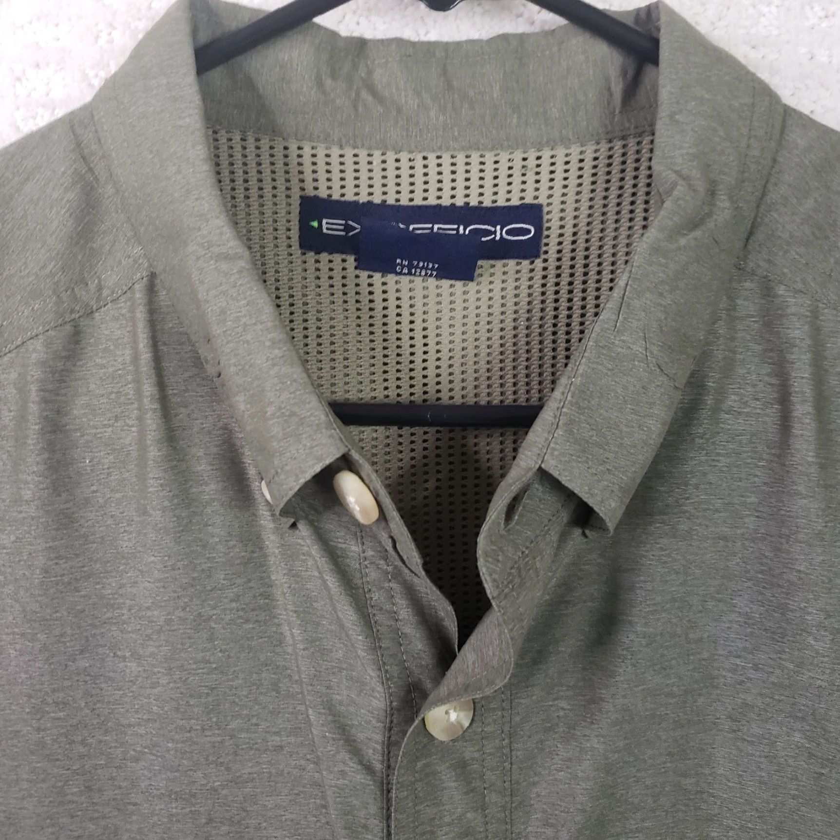 ExOfficio VINTAGE Exofficio Shirt Mens L Green Nylon Polyester Button-Up Long Sleeve Size US L / EU 52-54 / 3 - 4 Thumbnail