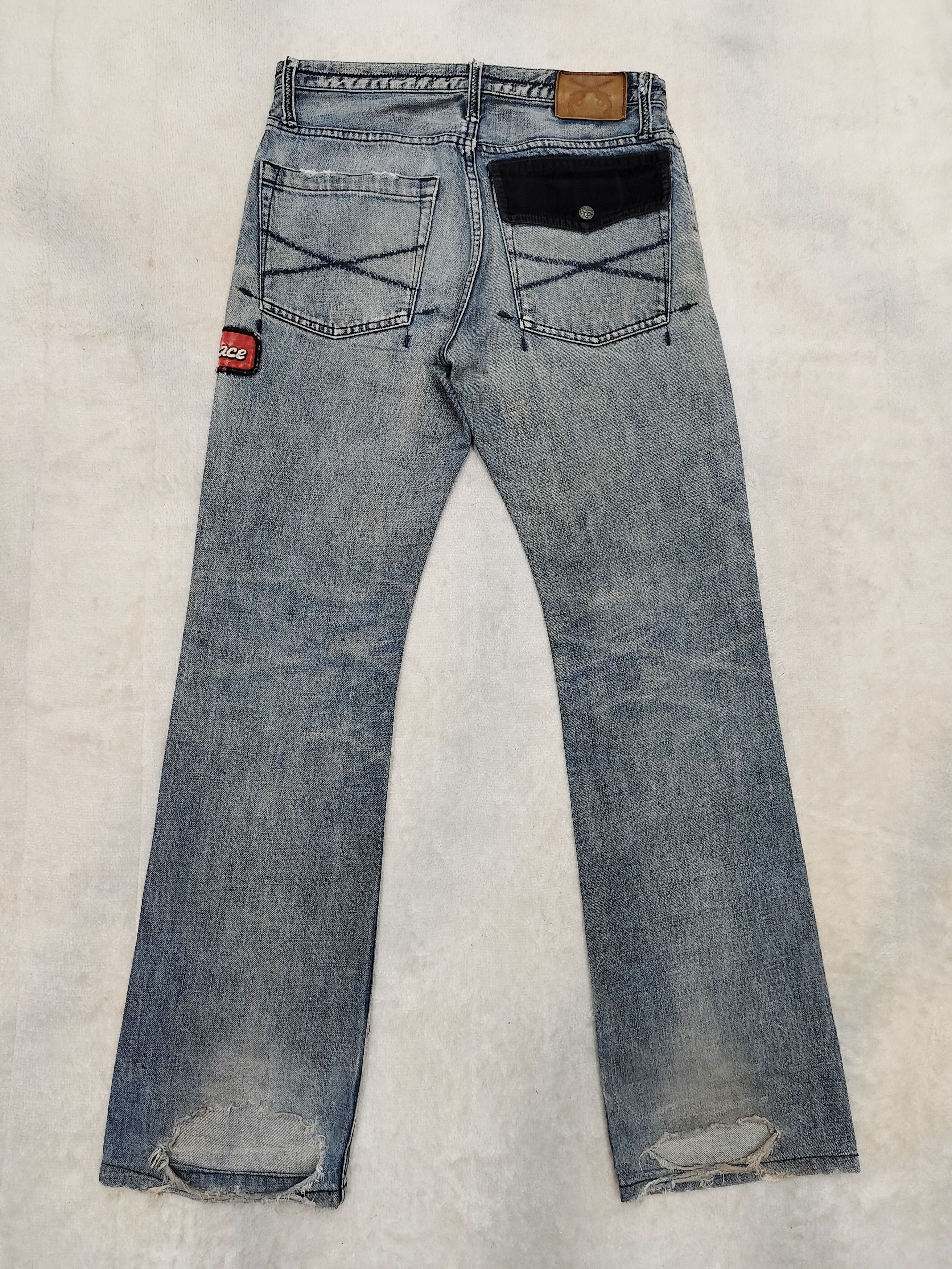 Roar ROAR🇯🇵 Punk "Love Peace" Crossgun Distressed Wash Jeans Size US 30 / EU 46 - 6 Thumbnail