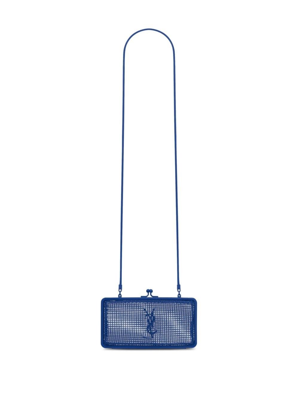Saint Laurent Paris o1s1wg111224 Size: OS / Evening Cage Metallic Bag in Blue Size ONE SIZE - 3 Thumbnail