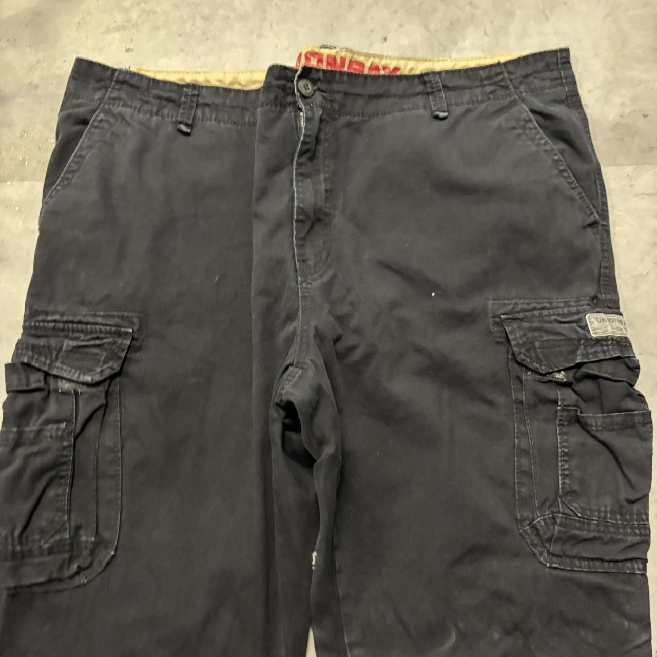 Japanese Brand × Vintage Crazy Vintage Y2K/2000s Super Baggy Solid Black Streetwear Skater Cargo Pants! Size US 44 / EU 60 - 5 Thumbnail