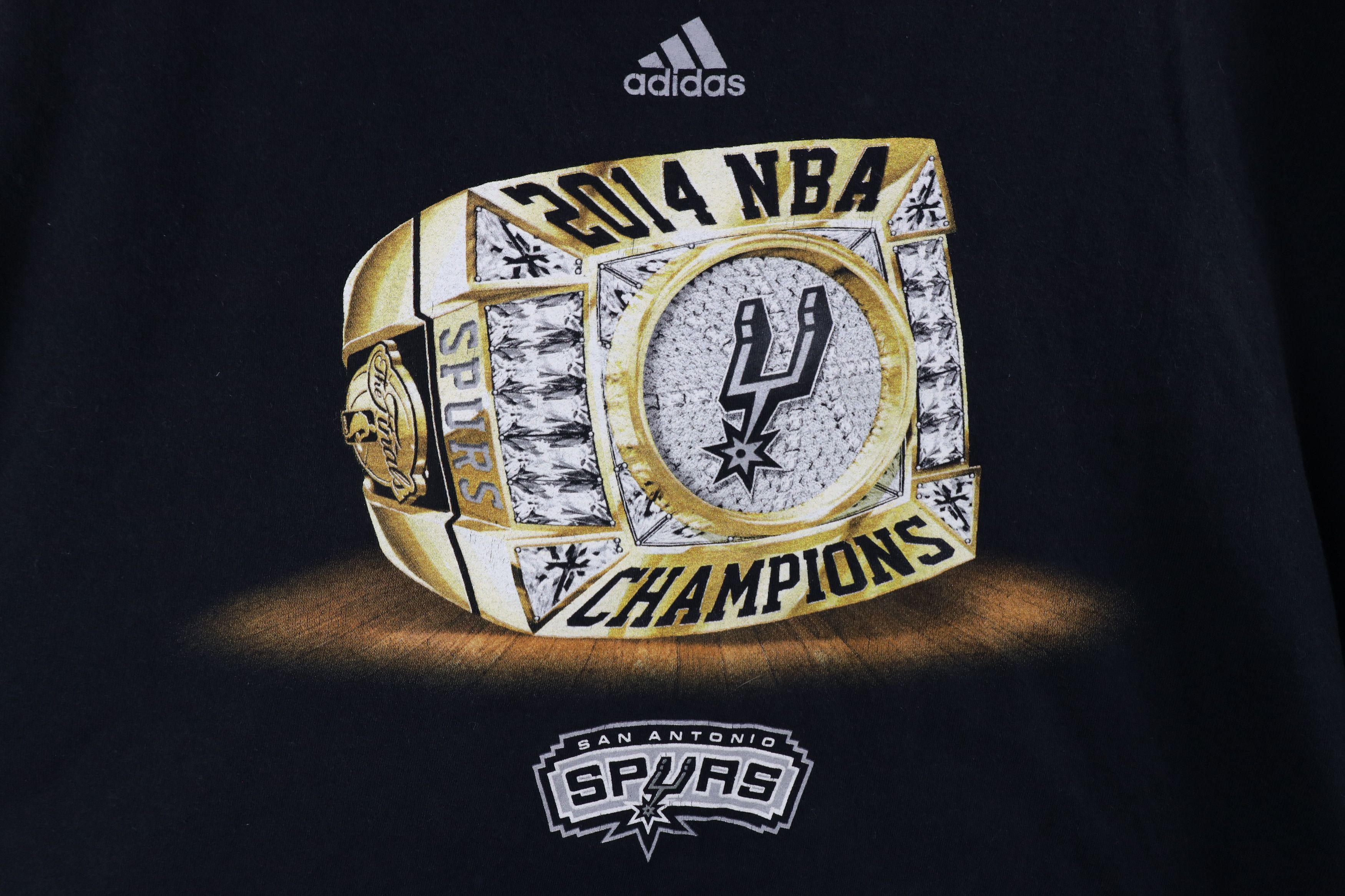 Adidas × Vintage Adidas 2014 NBA Champs San Antonio Spurs Ring T-Shirt Black Size US XXL / EU 58 / 5 - 4 Thumbnail