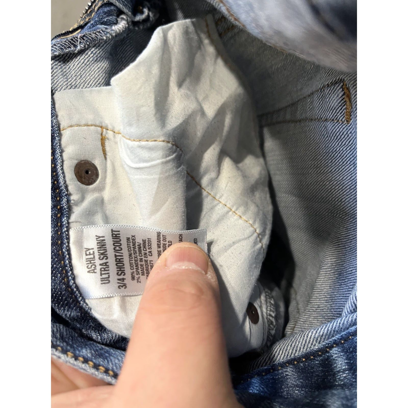 Vintage Aéropostale Ashley Jeans Skinny 3/4 Regular Women Blue Denim Size 26" / US 2 / IT 38 - 5 Thumbnail