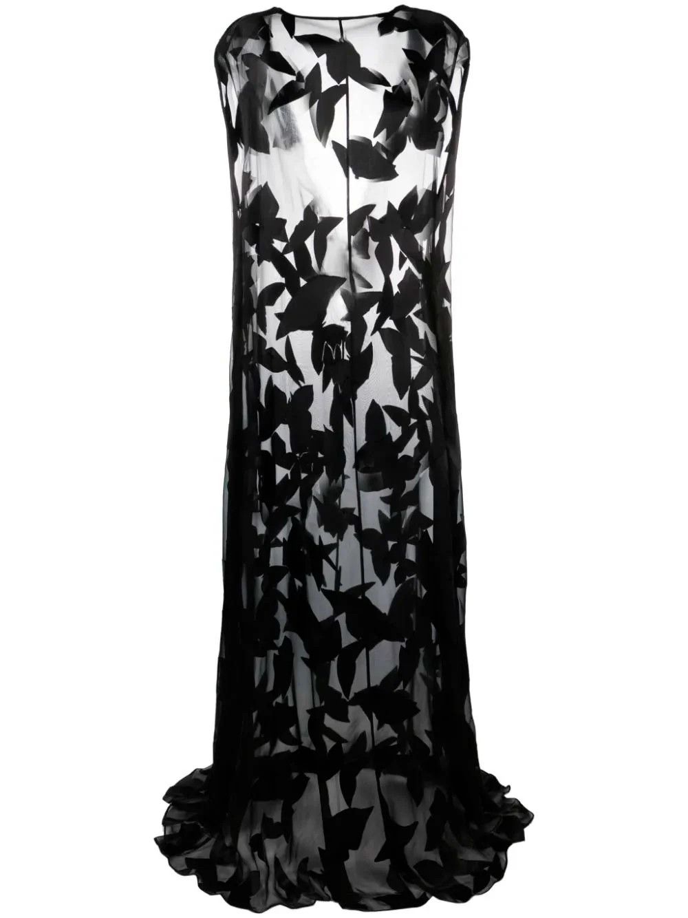 Saint Laurent Paris o1s1wg111124 756950 Long Dress in Dévoré Butterfly Muslin Size M / US 6-8 / IT 42-44 - 1 Thumbnail