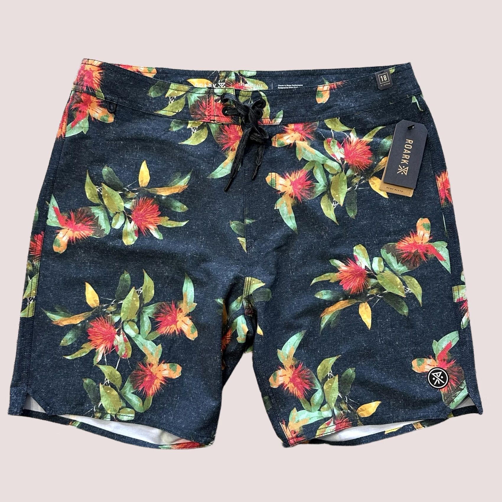 Roark Roark Boardshorts Mens 34 18” Floral Blue Polyester Spandex Hemp Board Shorts Trunks Passage La Selva Size US 34 / EU 50 - 1 Thumbnail