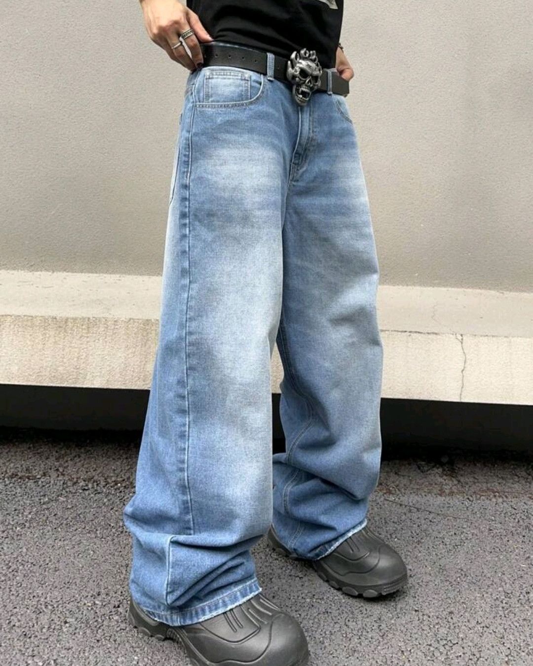 Japanese Brand × Jean Solid Color Simple Style Baggy Jeans Daily Size US 30 / EU 46 - 7 Thumbnail