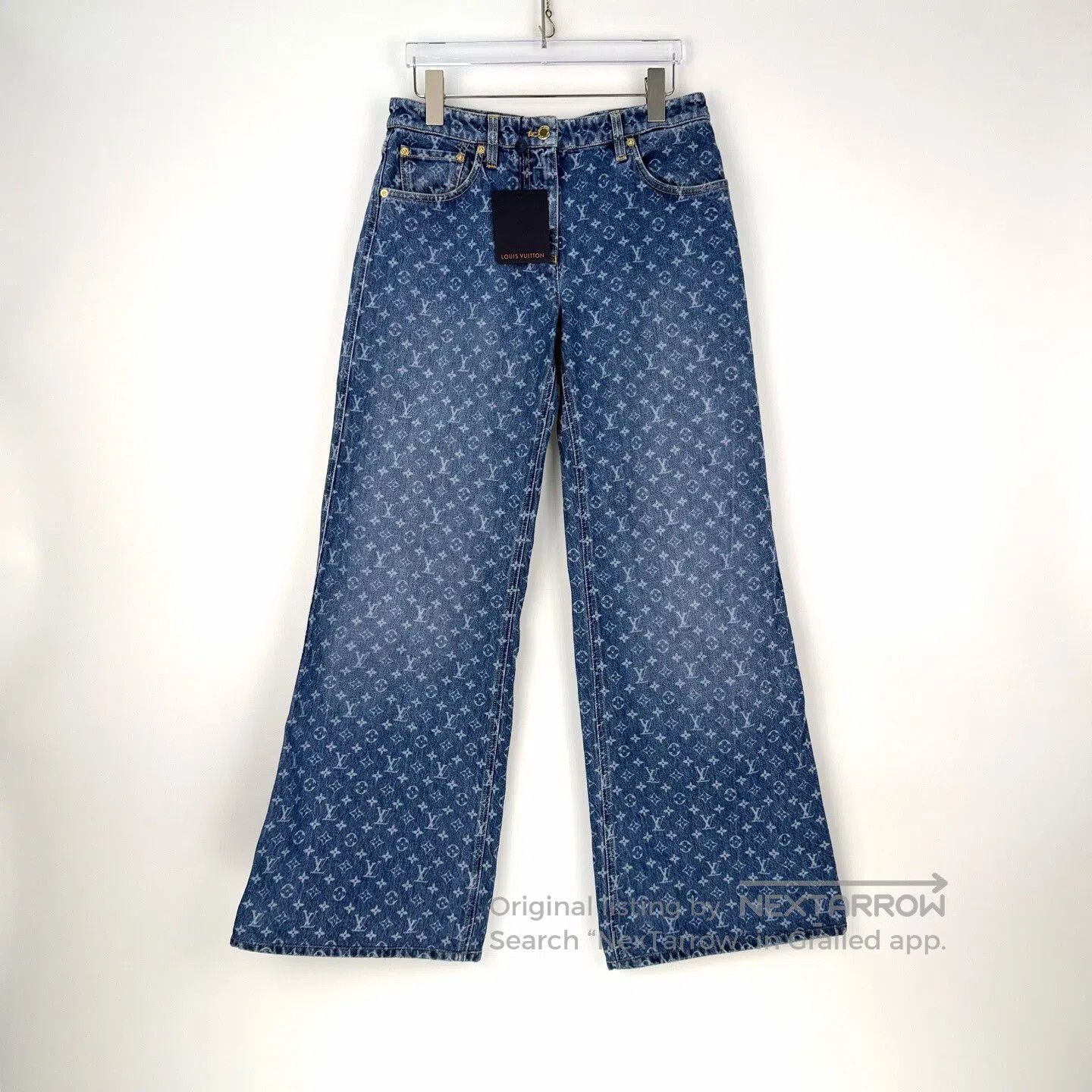 Louis Vuitton LV Blue Monogram Washed Jeans. Size US 38 / EU 54 - 3 Thumbnail