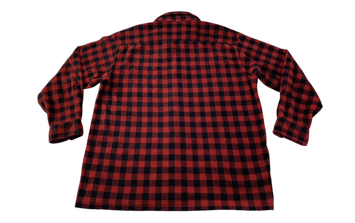 Vintage Vintage Style Japanese Fleece Button Up Shadow Plaid Checked Size US XL / EU 56 / 4 - 2 Thumbnail