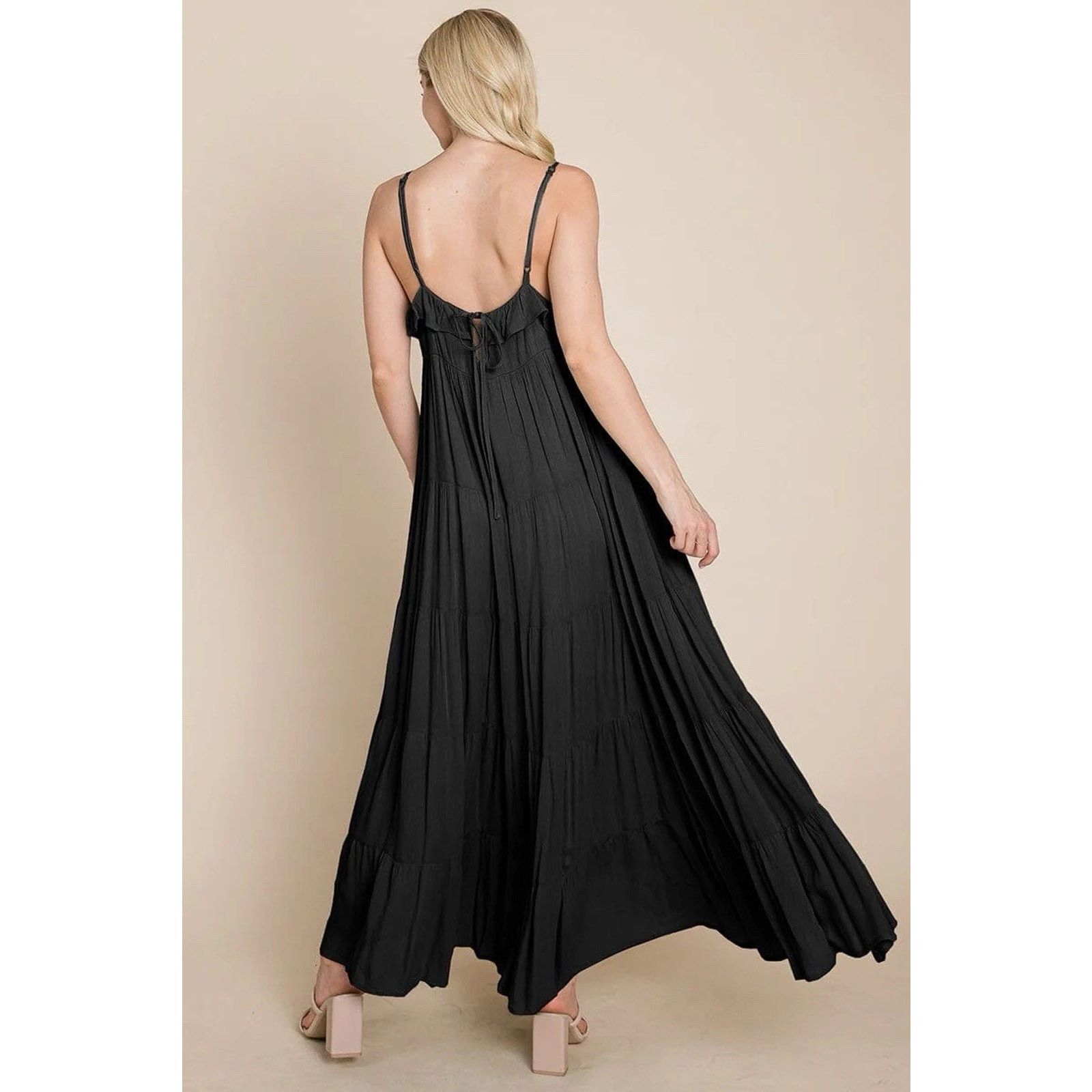 & Other Stories RolyPoly Black Strap Tiered Maxi Dress Size M Size M / US 6-8 / IT 42-44 - 2 Thumbnail
