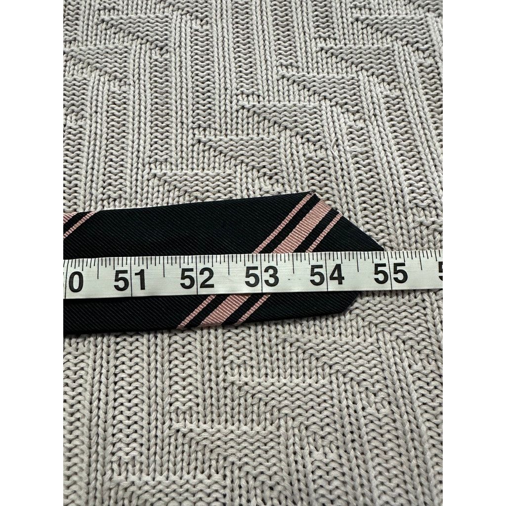 Vintage Vintage Field Brothers black and pink striped silk tie Size ONE SIZE - 3 Thumbnail