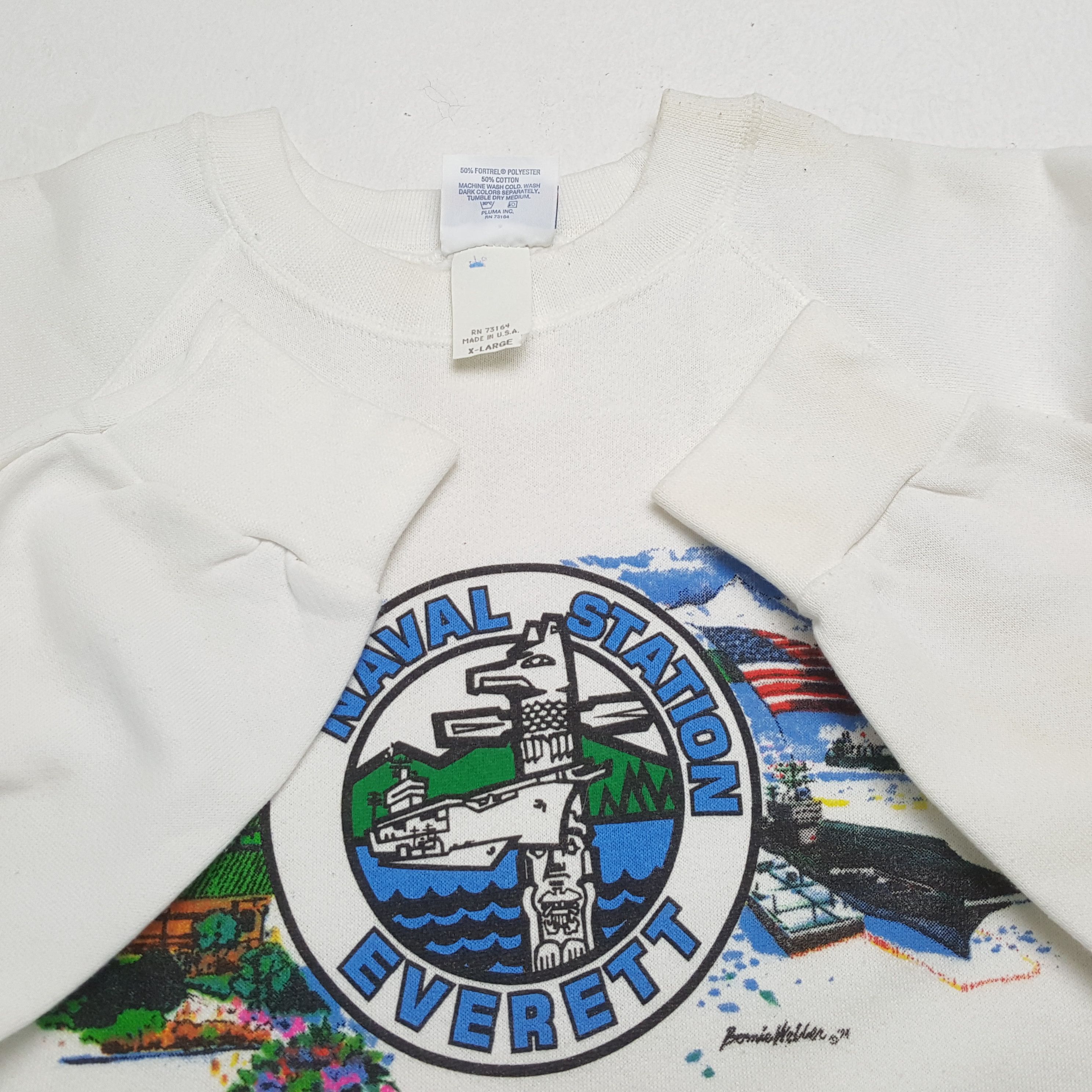 Naval Clothing Factory × Vintage Vintage NAVAL STATION EVERETT Streetwear Promo Sweatshirts Size US M / EU 48-50 / 2 - 8 Thumbnail