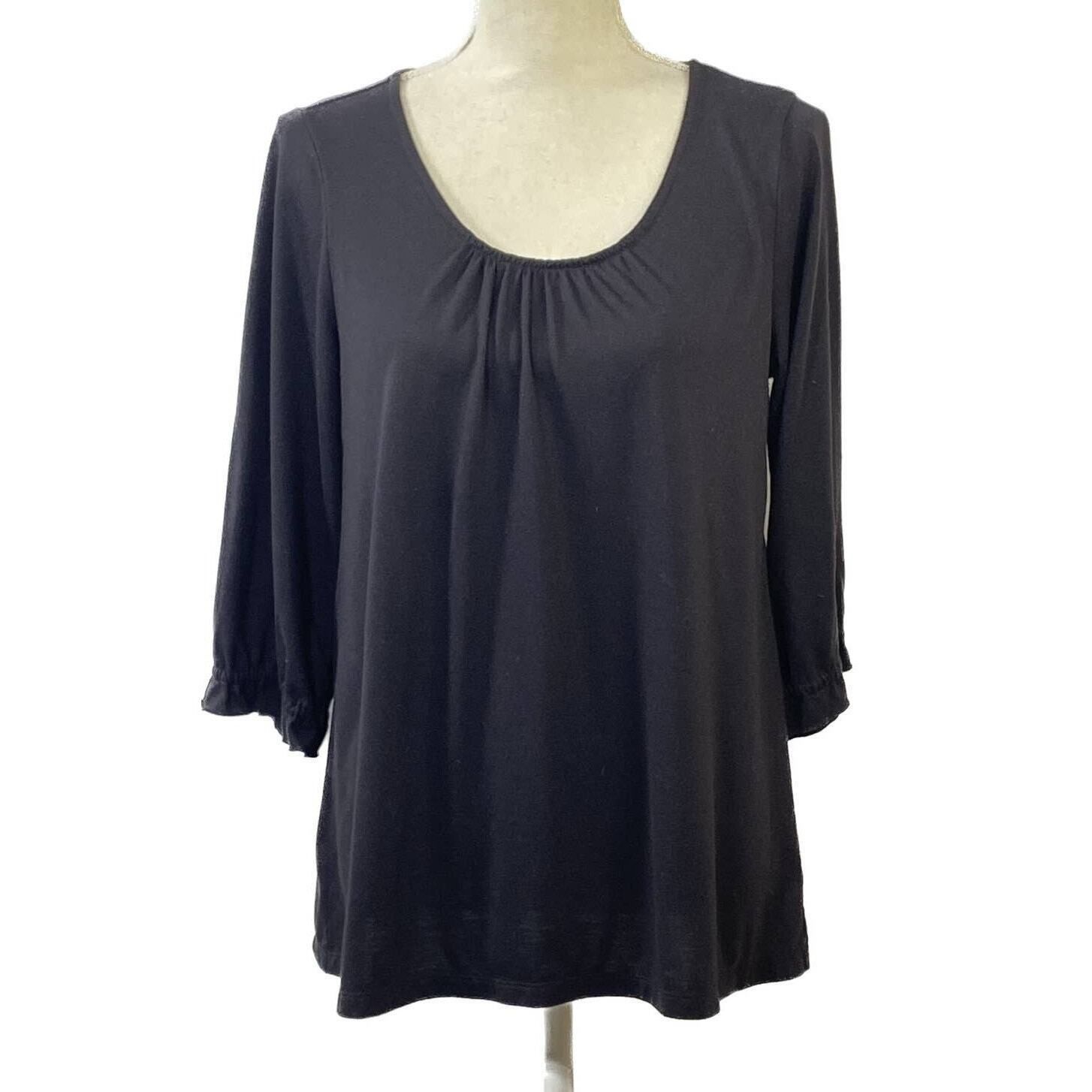 Other Daisy Fuentes Black 3/4 Sleeve Scoop Neck Top Size M Casual Size M / US 6-8 / IT 42-44 - 1 Thumbnail