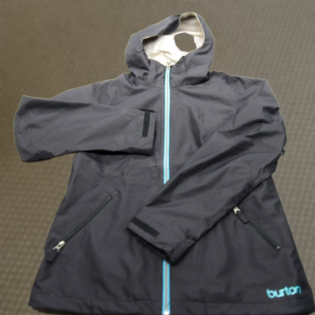 Burton Burton Gleam Jacket Womens Large Black Teal Hooded 2.5L Waterproof Lightweight Size L / US 10 / IT 46 - 1 Thumbnail