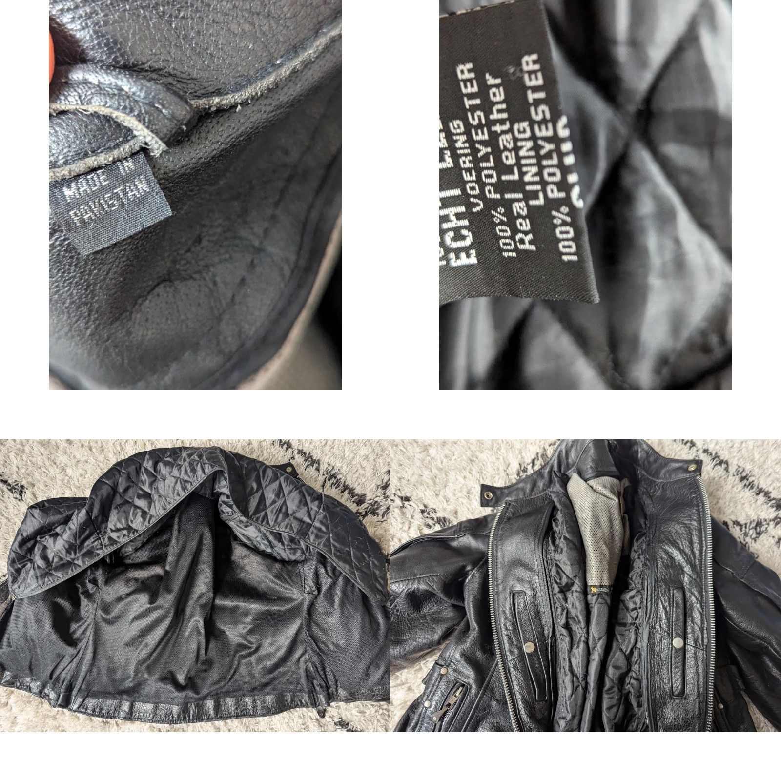 Element VINTAGE leather jacket motorcycle jacket Mens M 40 black racing vented cowhide 1990s Y2K Size US M / EU 48-50 / 2 - 8 Thumbnail