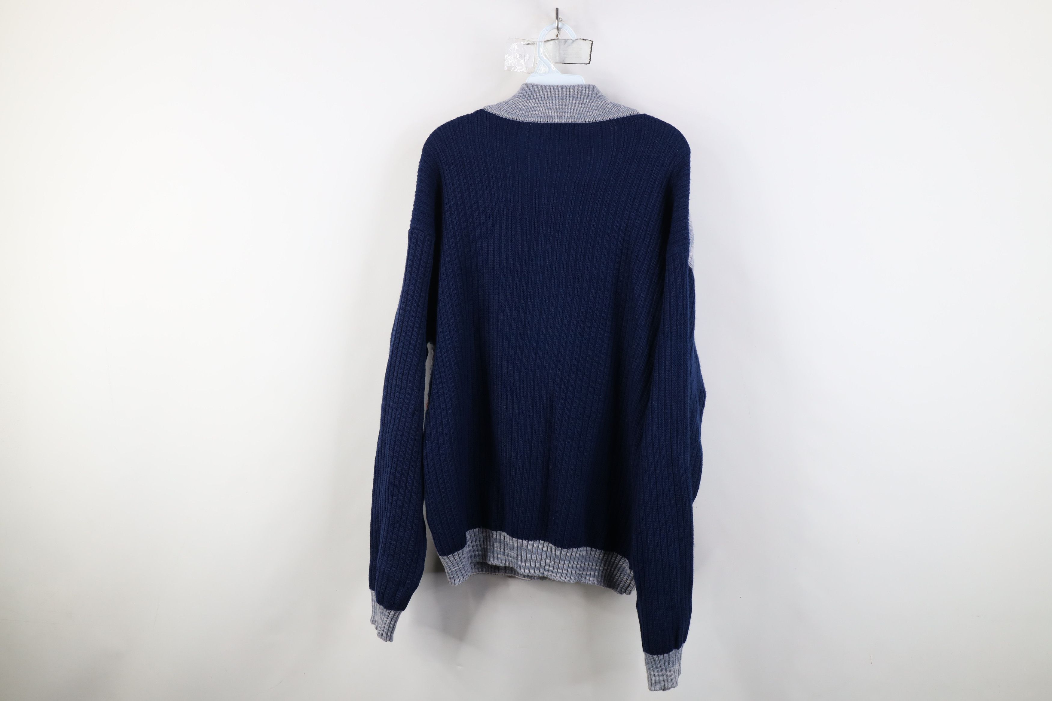 Vintage Vintage 90s Streetwear Ribbed Knit Full Zip Cardigan Sweater Size US L / EU 52-54 / 3 - 11 Thumbnail