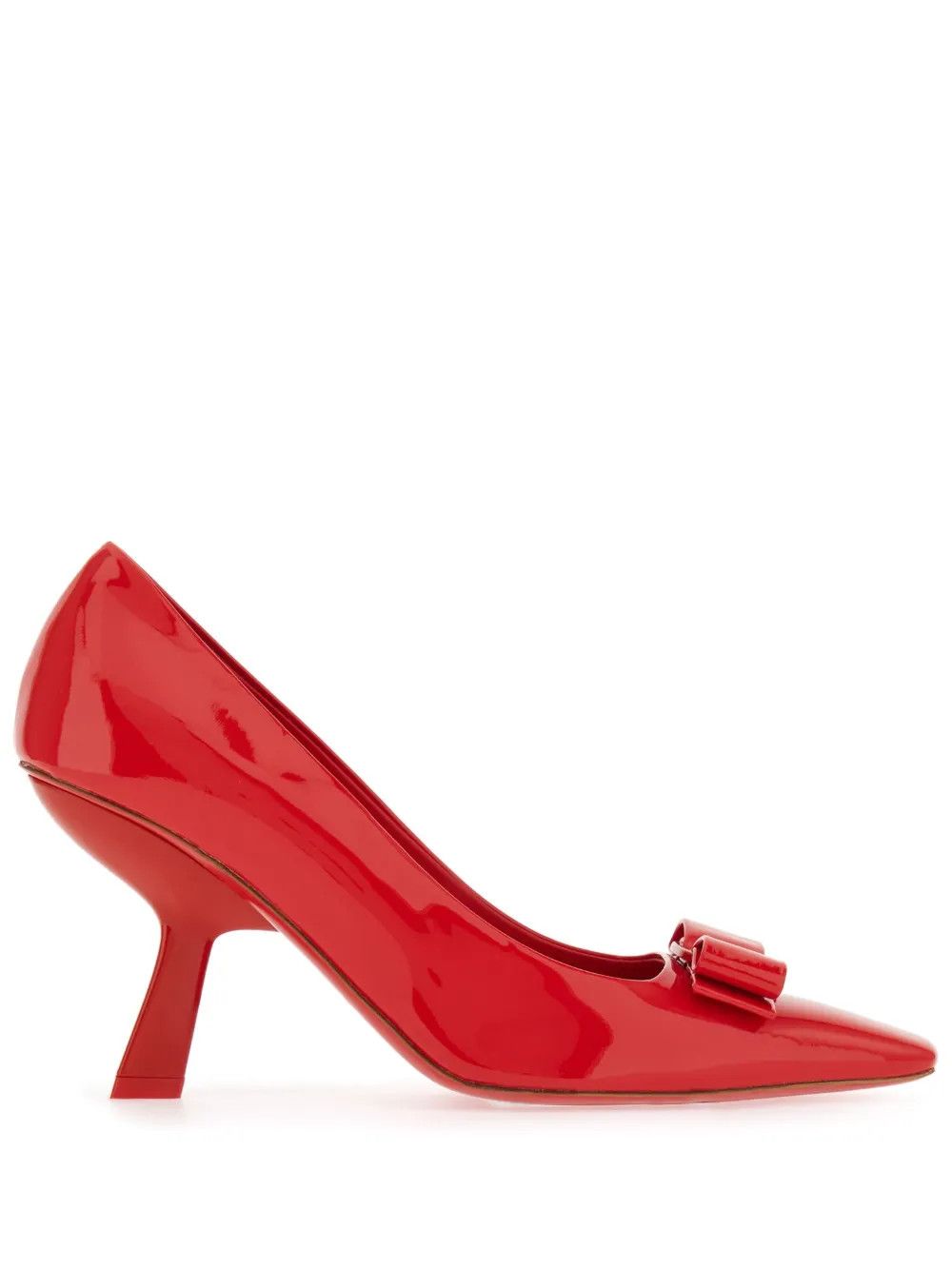 Salvatore Ferragamo o1y0426 Virgule Heel Pumps in Red Size US 5.5 / IT 35.5 - 1 Thumbnail