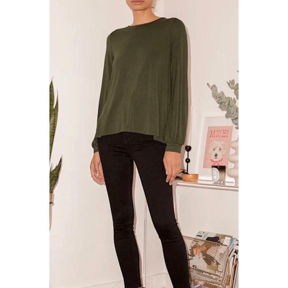 Lulus Spin Around Olive Green Long Sleeve Twist-Back Top Size S / US 4 / IT 40 - 1 Thumbnail