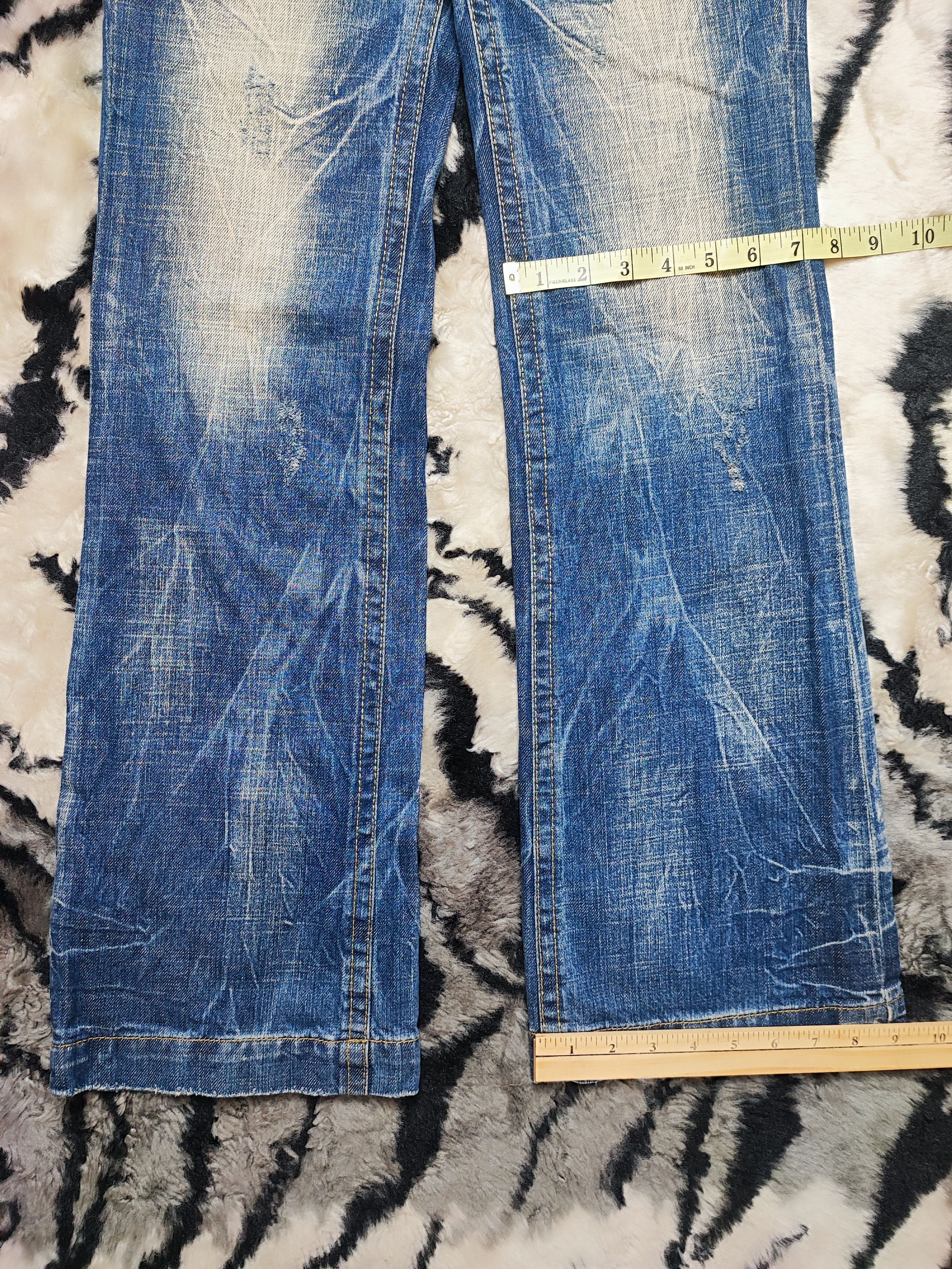 Kapital Yoshitomo Nara Lolita Flared Whisker Low Rise Jeans Size 26" / US 2 / IT 38 - 8 Thumbnail