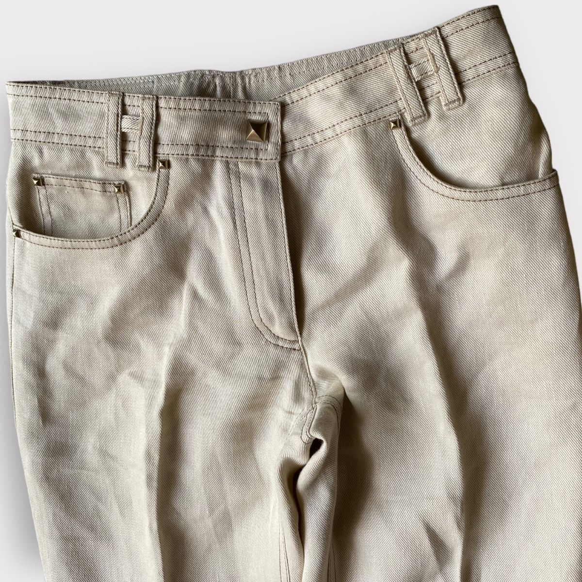 Hermes Hermes H Belt Loop With Studded Linen Pants By Gaultier Size 28" / US 6 / IT 42 - 1 Thumbnail
