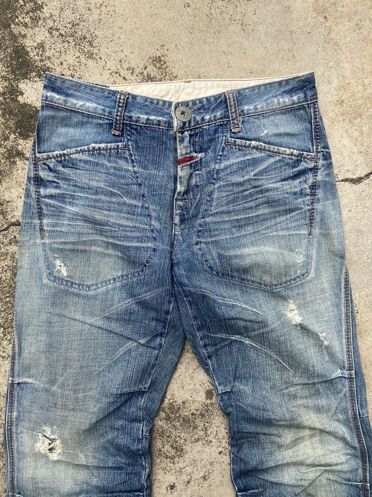 Designer × Le Grande Bleu (L.G.B.) × Marithe + Francois Girbaud Marithe Francois Girbaud Distressed Clawmark Jeans Size US 29 - 2 Thumbnail