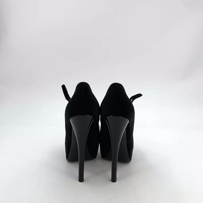 Louis Vuitton Louis Vuitton Black diamond-encrusted plush platform stile Size US 5 / IT 35 - 5 Thumbnail