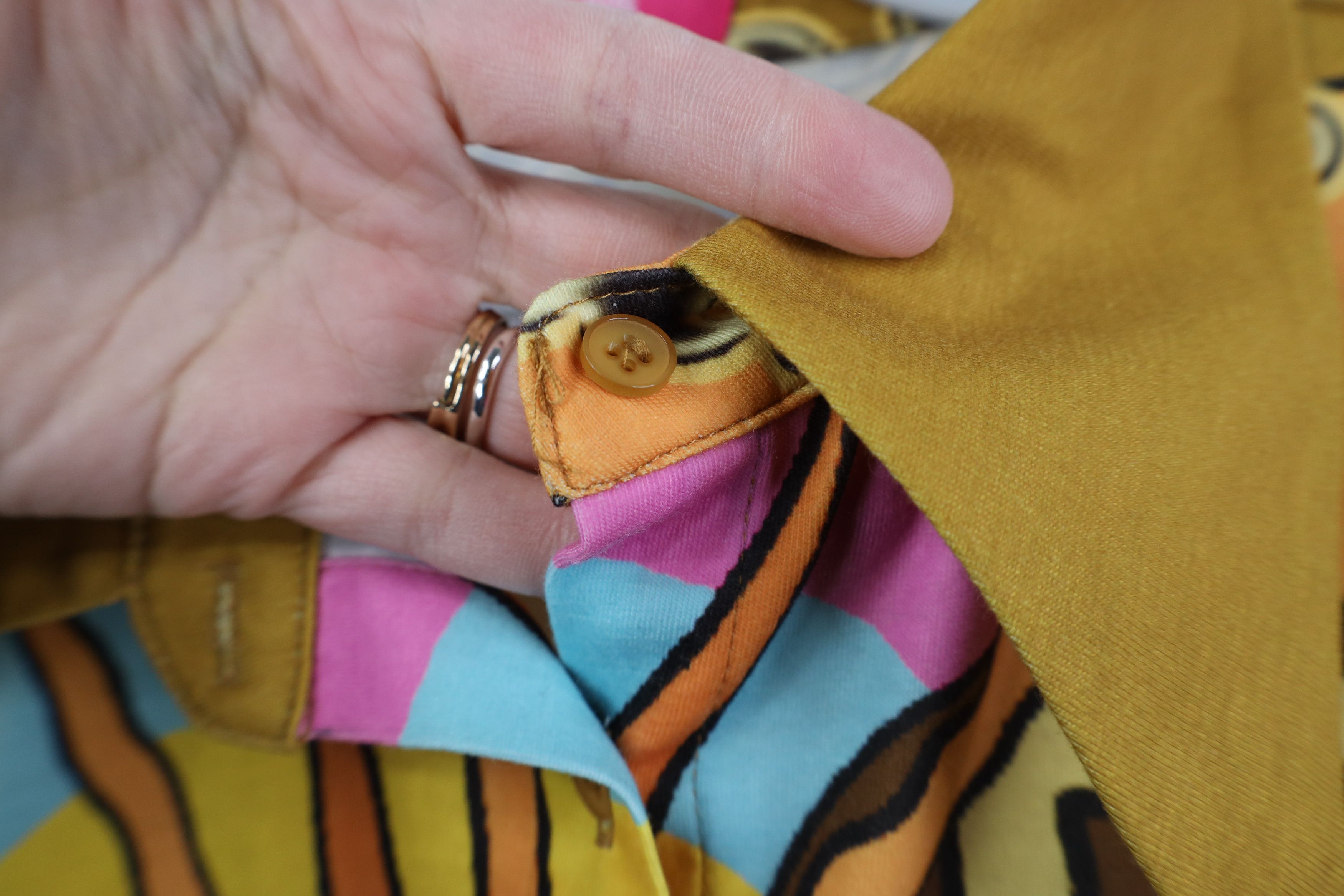 Vintage Y2K Elsie Fred Boho Cropped Dagger Collar Button Shirt Size L / US 10 / IT 46 - 5 Thumbnail