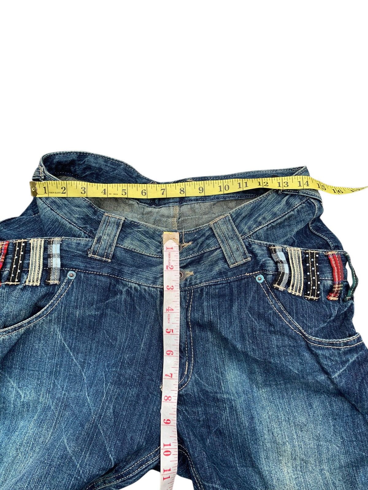 Le Grande Bleu (L.G.B.) DOUBLE WAIST UNBRAND PUNK STYLE RUSTY DISTRESSSED DENIM Size US 29 - 17 Thumbnail