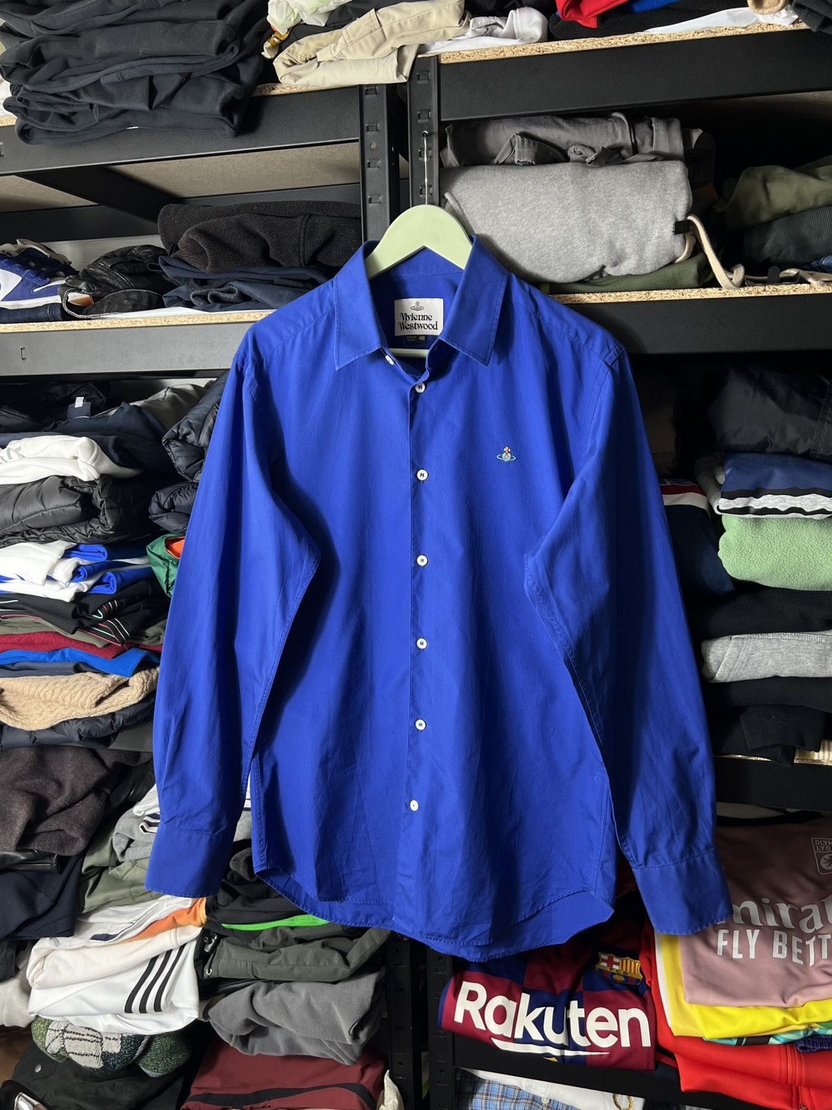 Vivienne Westwood Vivienne Westwood Blue Shirt Size 48 Orb Logo Button Up Size US M / EU 48-50 / 2 - 1 Thumbnail