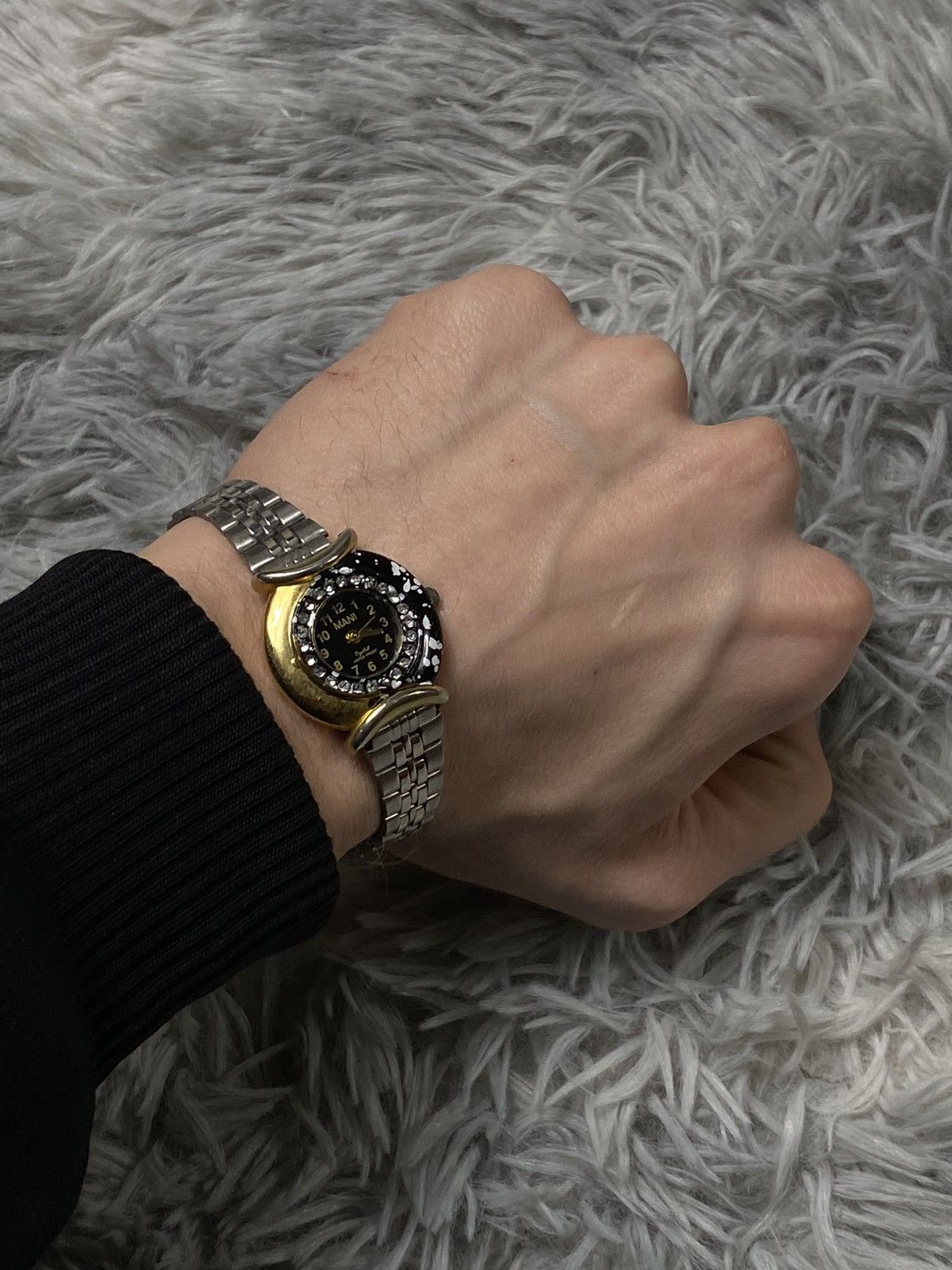 Japanese Brand Mani Two-Tone Watch with Crystal Accents Size ONE SIZE - 12 Thumbnail