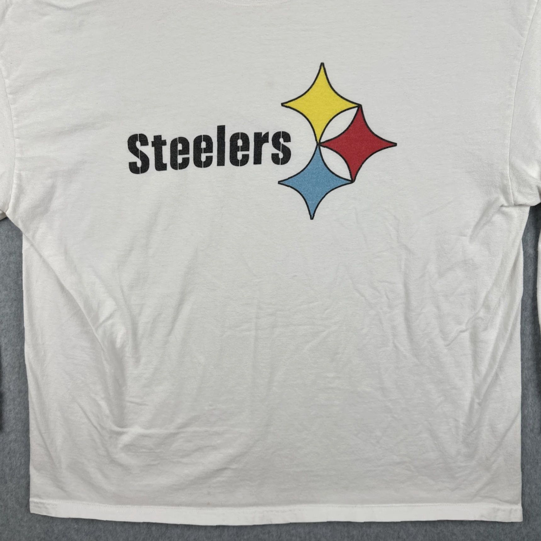 Hanes VINTAGE Hanes Beefy-T T-Shirt XXL White Long Sleeve NFL Pittsburgh Steelers Men 2XL Crew Neck Graphic Print Sports Shirts Size US XXL / EU 58 / 5 - 4 Thumbnail