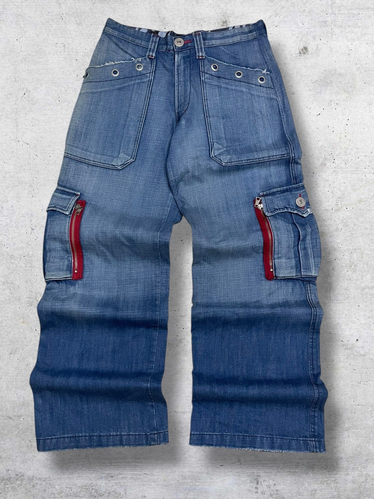GOA MOUNTED POLICE 1990S JAPAN DESIGNER BAGGY MULTIPOCKET DENIM Size US 32 / EU 48 - 1 Thumbnail