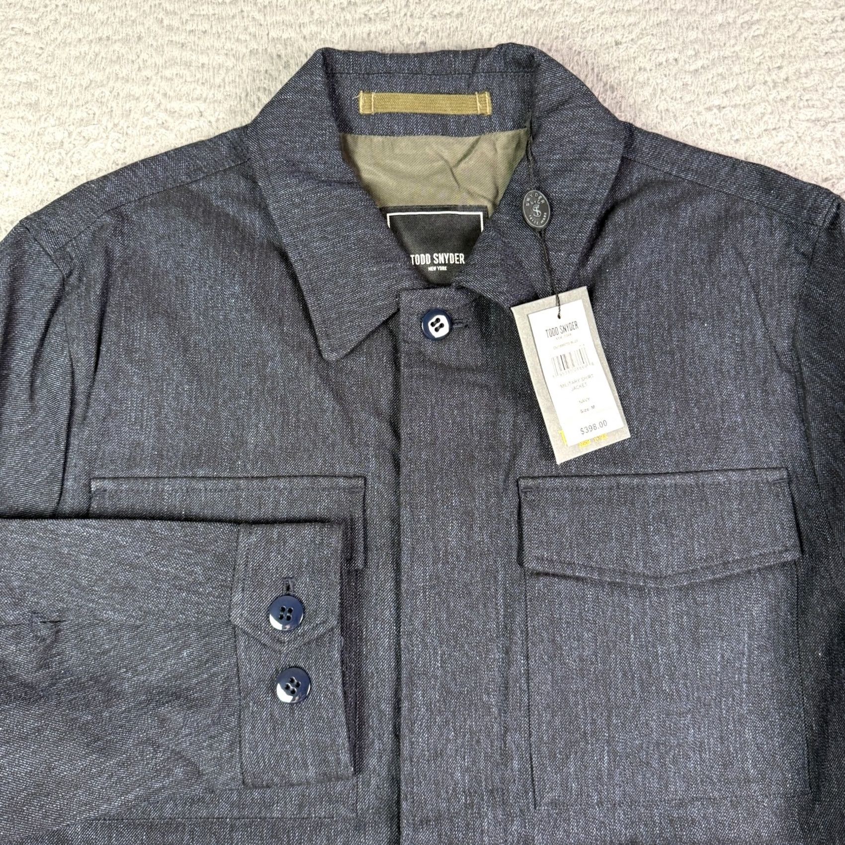 Todd Snyder Todd Snyder Mens Military Shirt Jacket M Navy Blue Pockets NEW Size US M / EU 48-50 / 2 - 2 Thumbnail