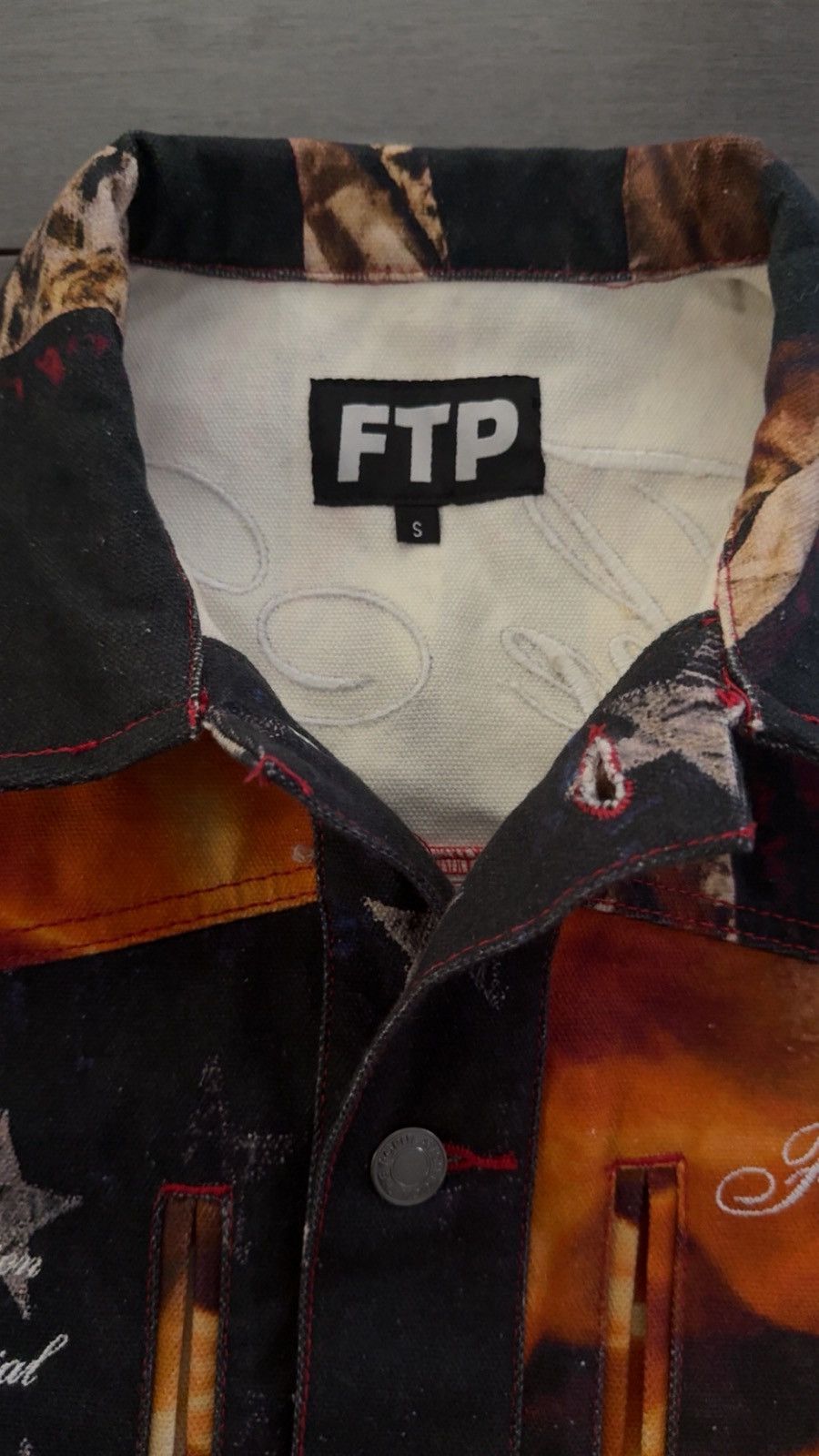 Fuck The Population FTP Pentagram Burning Flag Denim Jacket Size US S / EU 44-46 / 1 - 4 Thumbnail